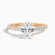 Adelaide Oval Side Stone Moissanite Engagement Ring