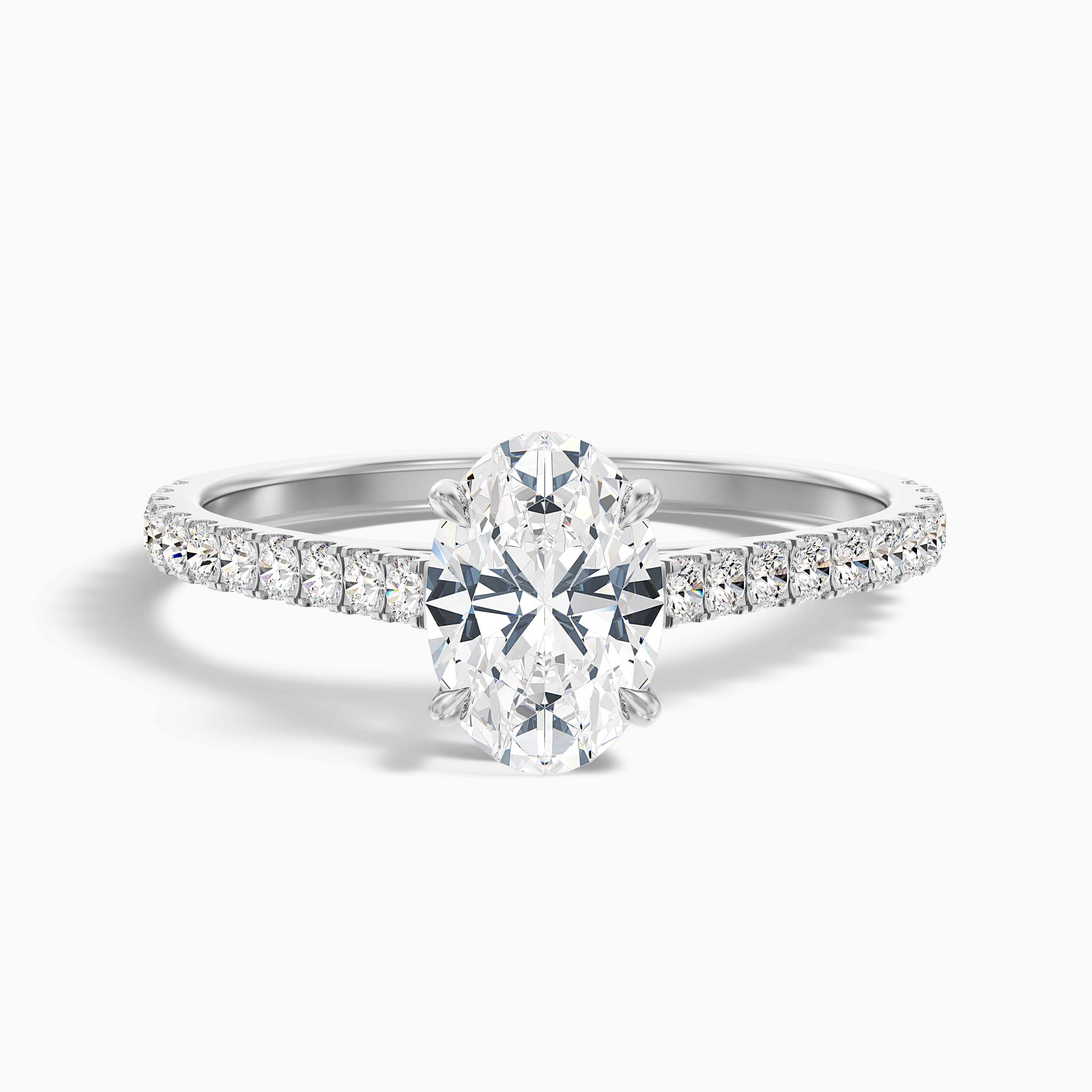 Adelaide Oval Side Stone Moissanite Engagement Ring