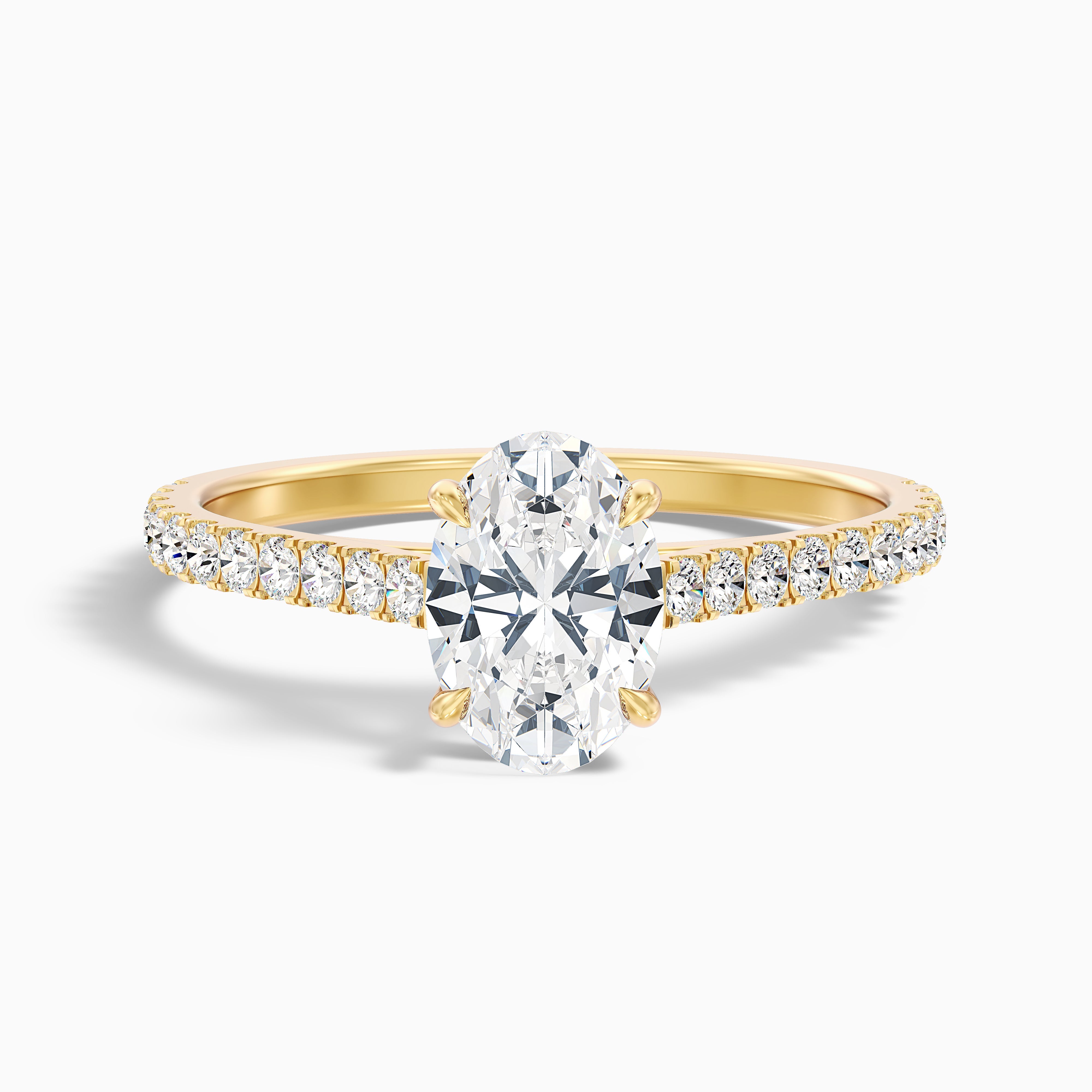 Adelaide Oval Side Stone Moissanite Engagement Ring