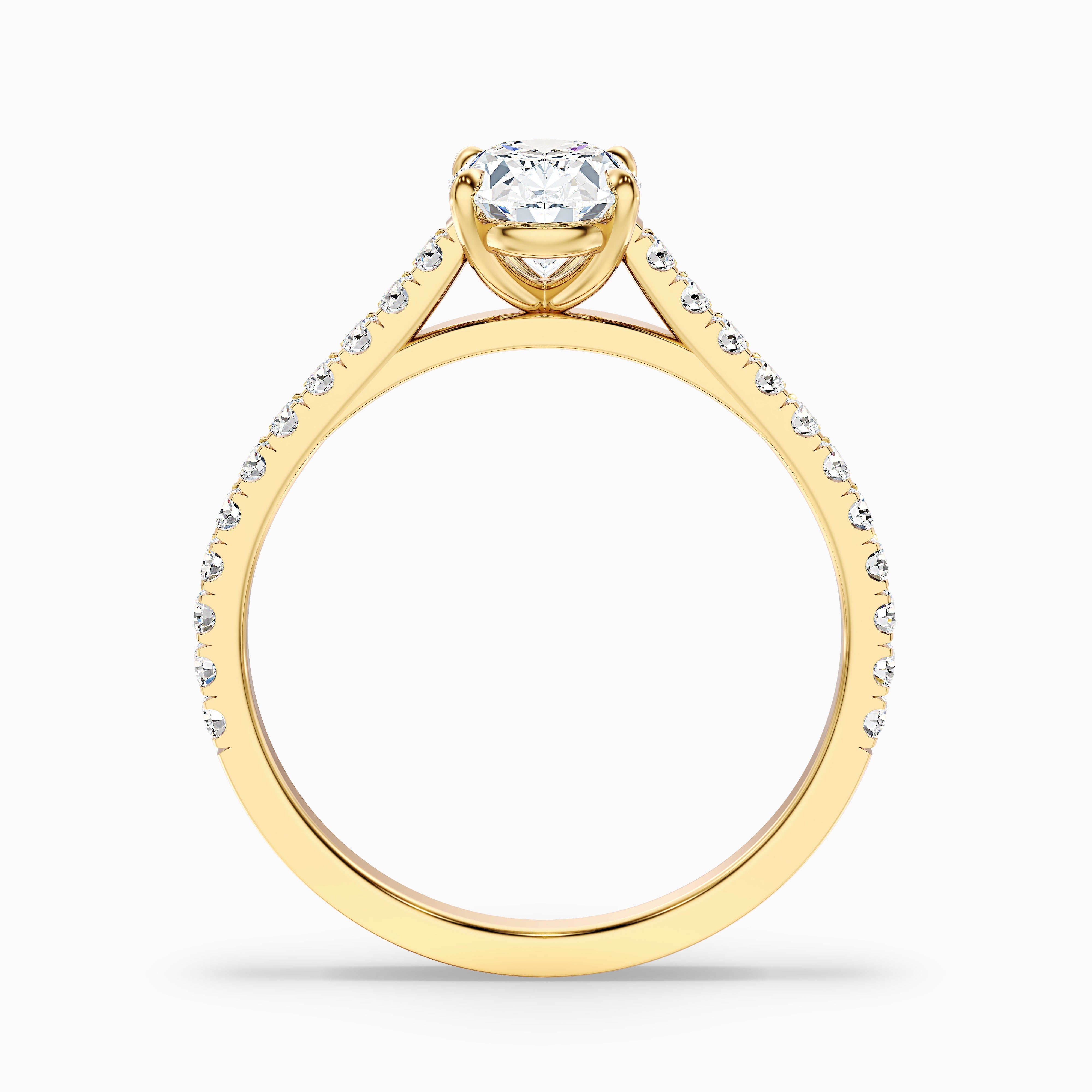 Adelaide Oval Side Stone Moissanite Engagement Ring
