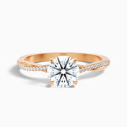 Alexandra Round Twisted Pave Side Stone Moissanite Ring
