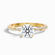 Alexandra Round Twisted Pave Side Stone Lab Grown Diamond Ring