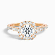 Alizabeth Round Pave Halo Moissanite Ring