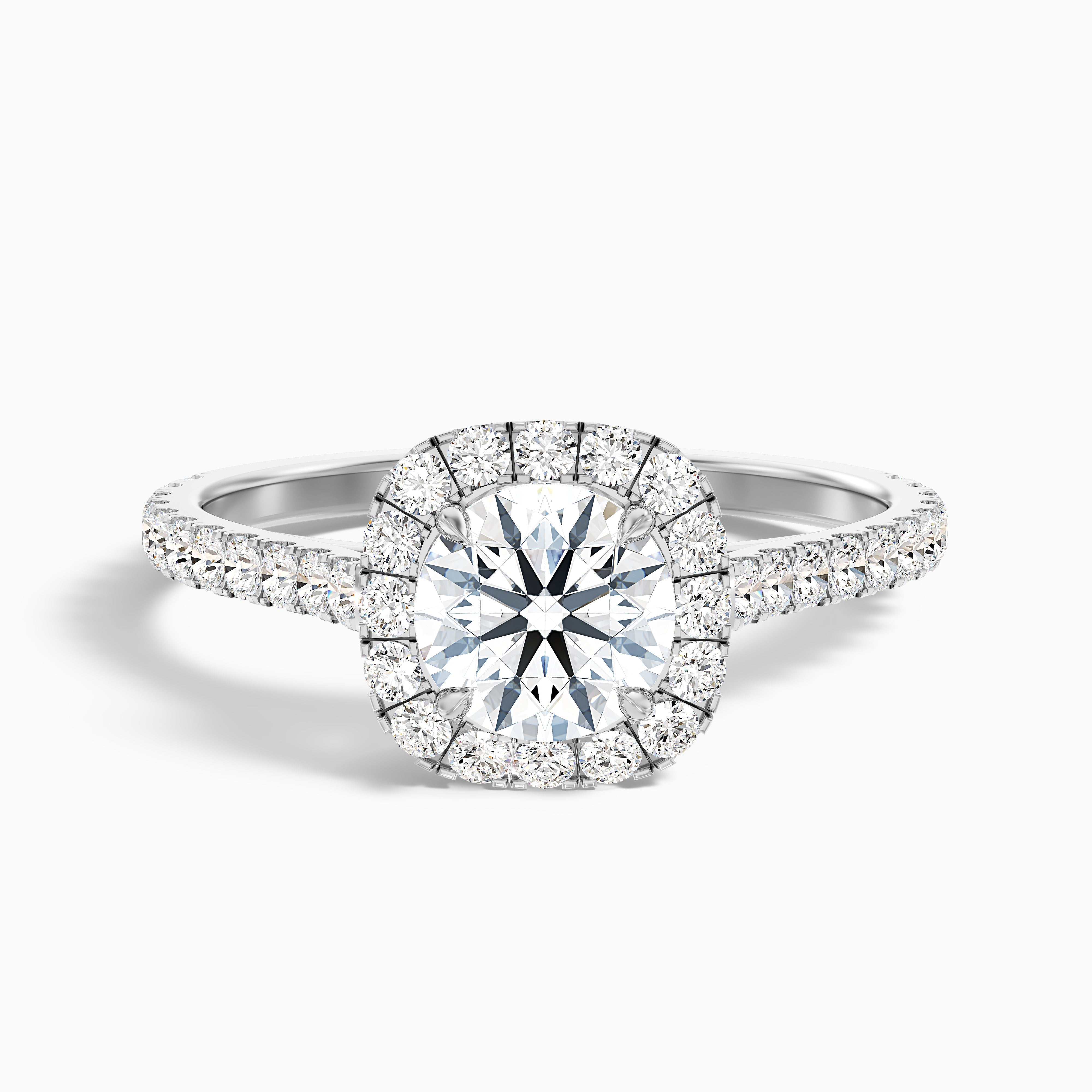 Alizabeth Round Pave Halo Moissanite Ring