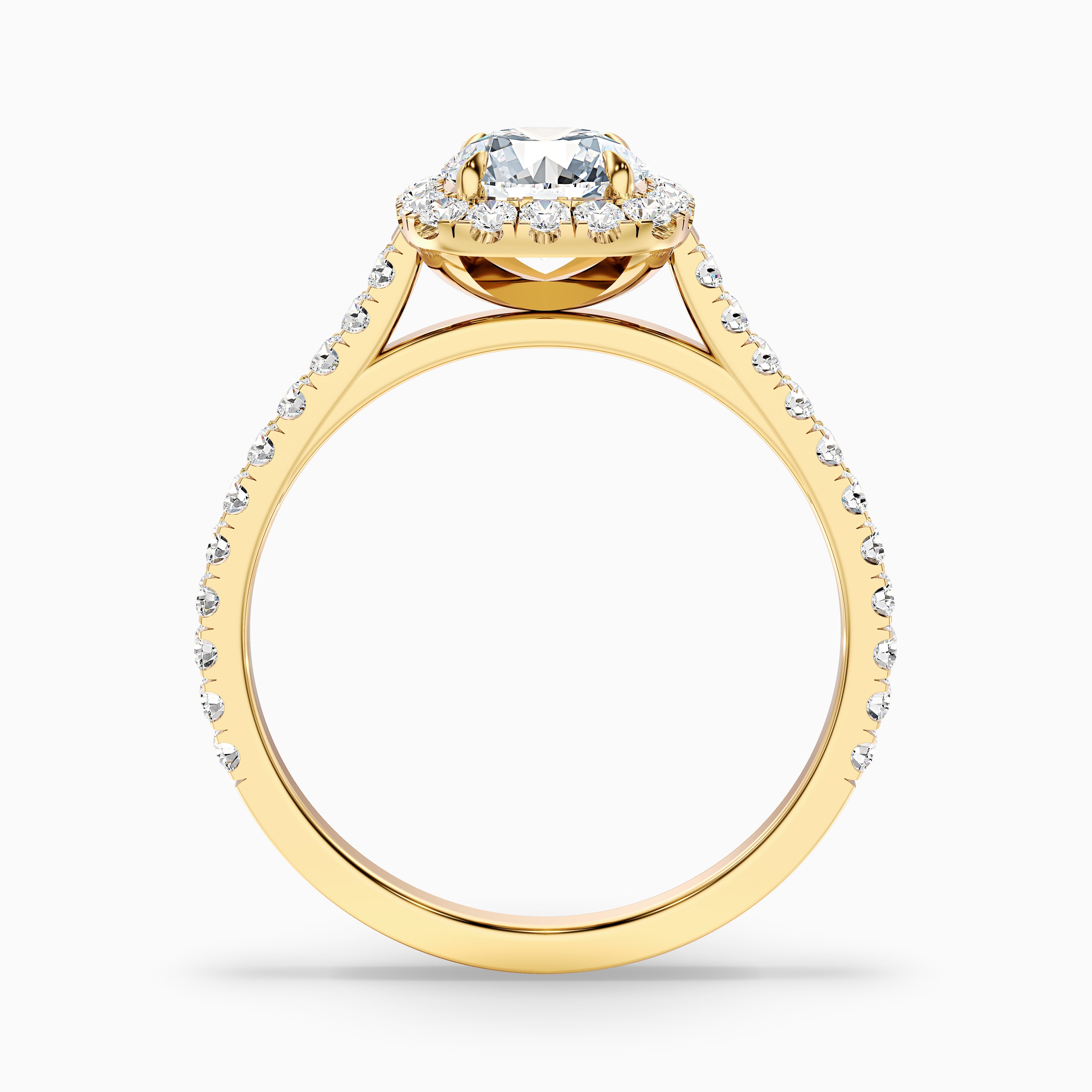 Alizabeth Round Pave Halo Moissanite Ring