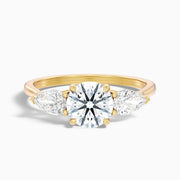 Anastasia Round Three Stone With Pear Lab Grown Diamond Ring