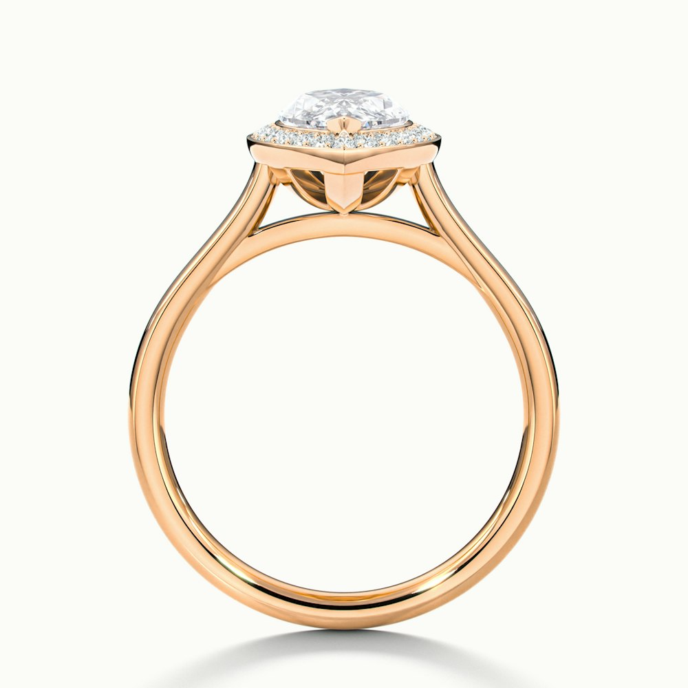 Michelle Marquise Halo Diamond Ring in Rose Gold with Moissanite – Featuring a Stunning Marquise Cut and Halo Setting