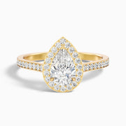 Angelina Pear Halo Channel Set Lab Grown Diamond Ring