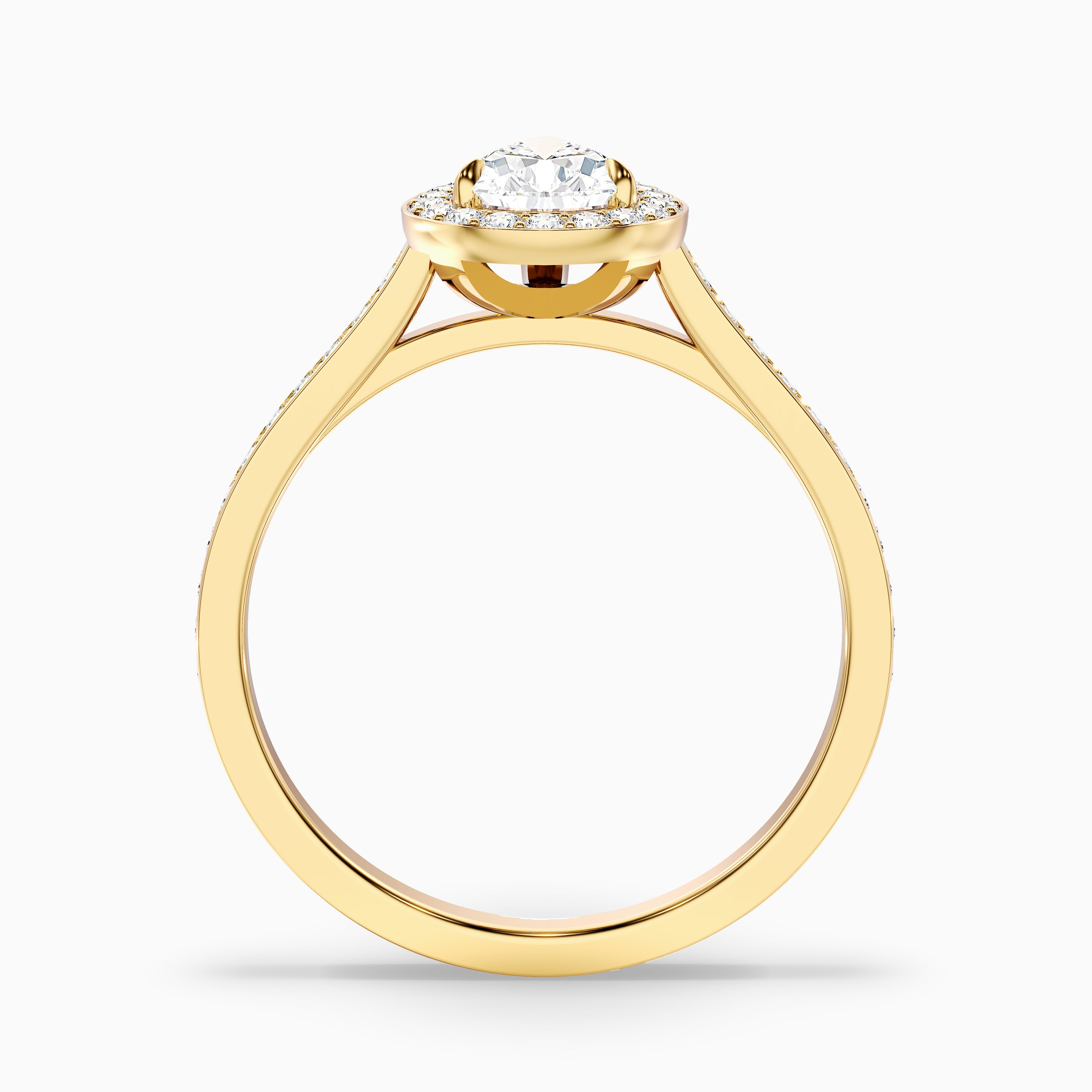 Angelina Pear Halo Channel Set Moissanite Ring