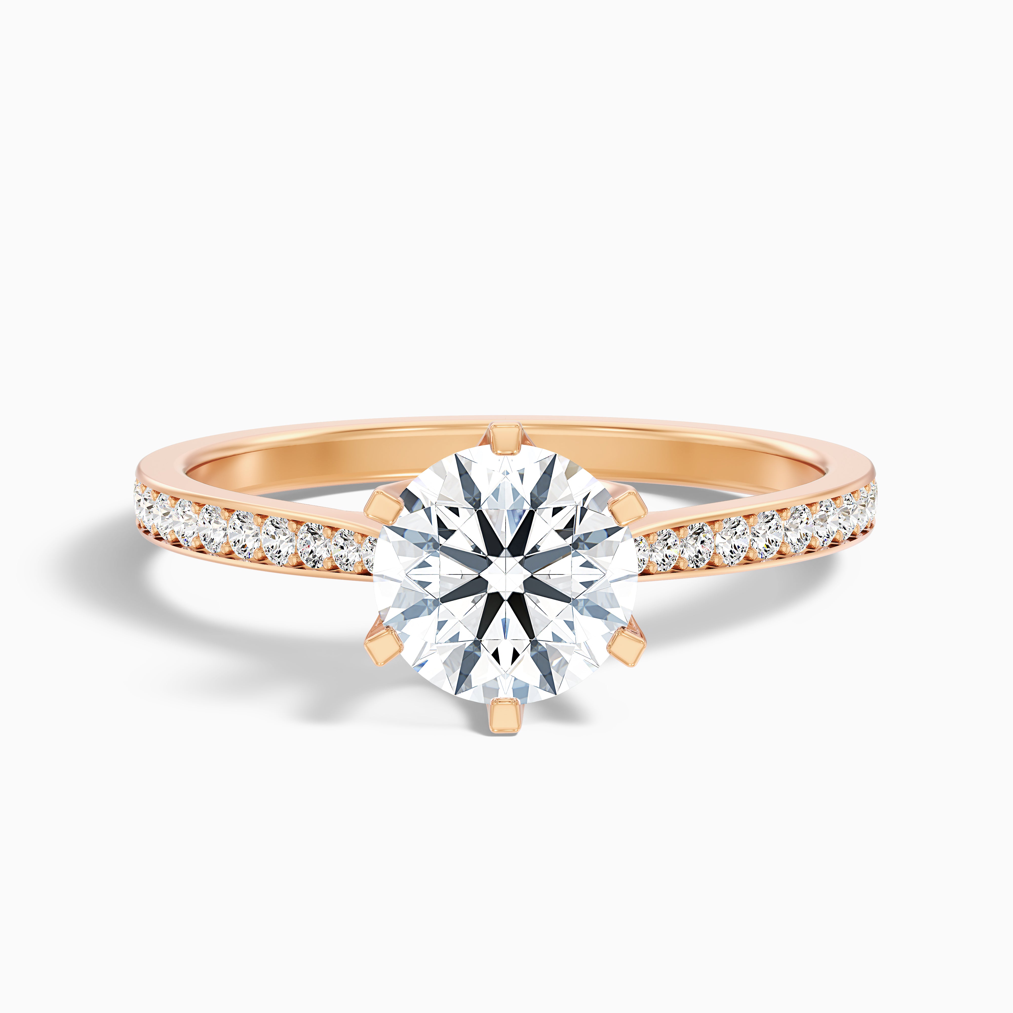 Arianna Round Side Stone Diamond Ring