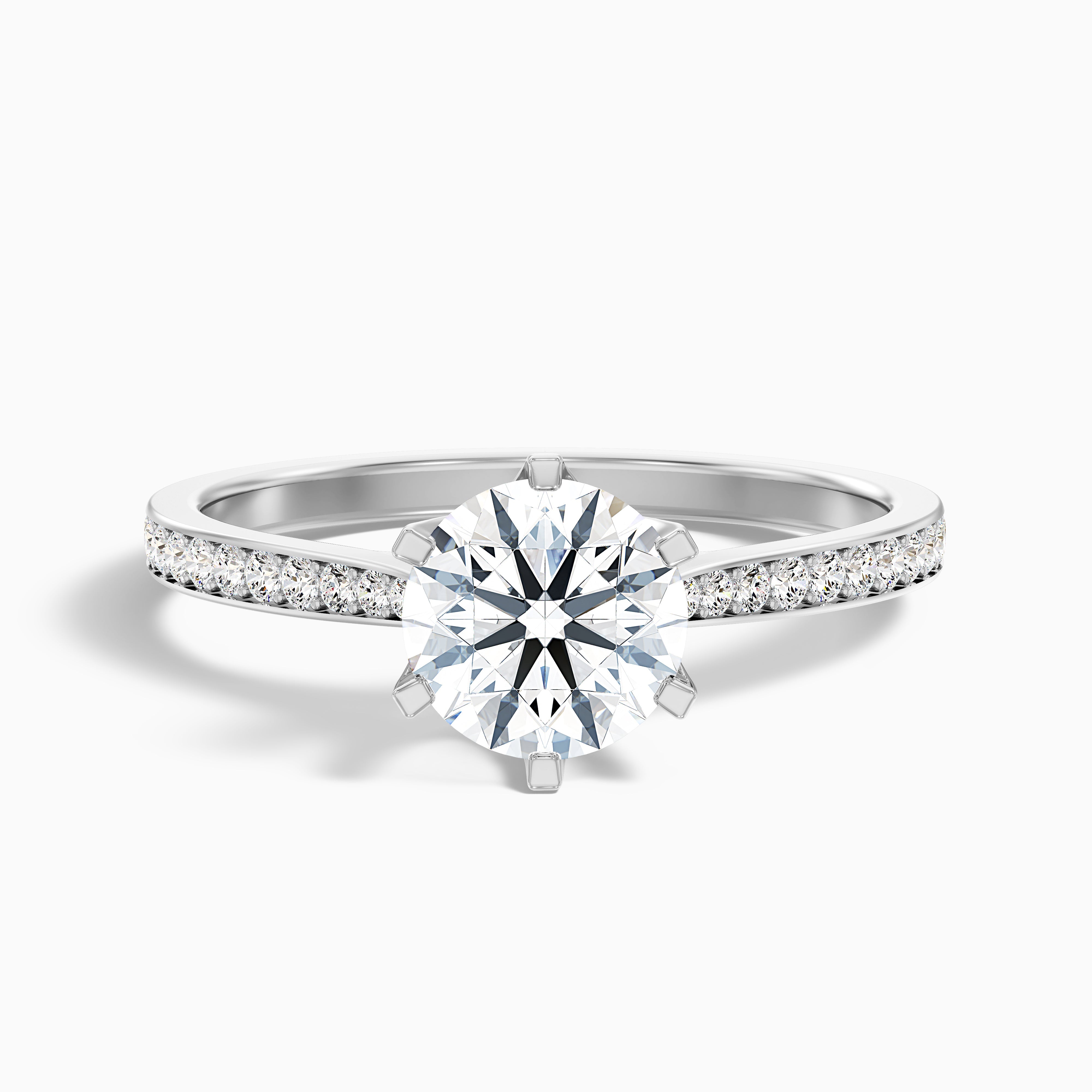Arianna Round Side Stone Moissanite Ring