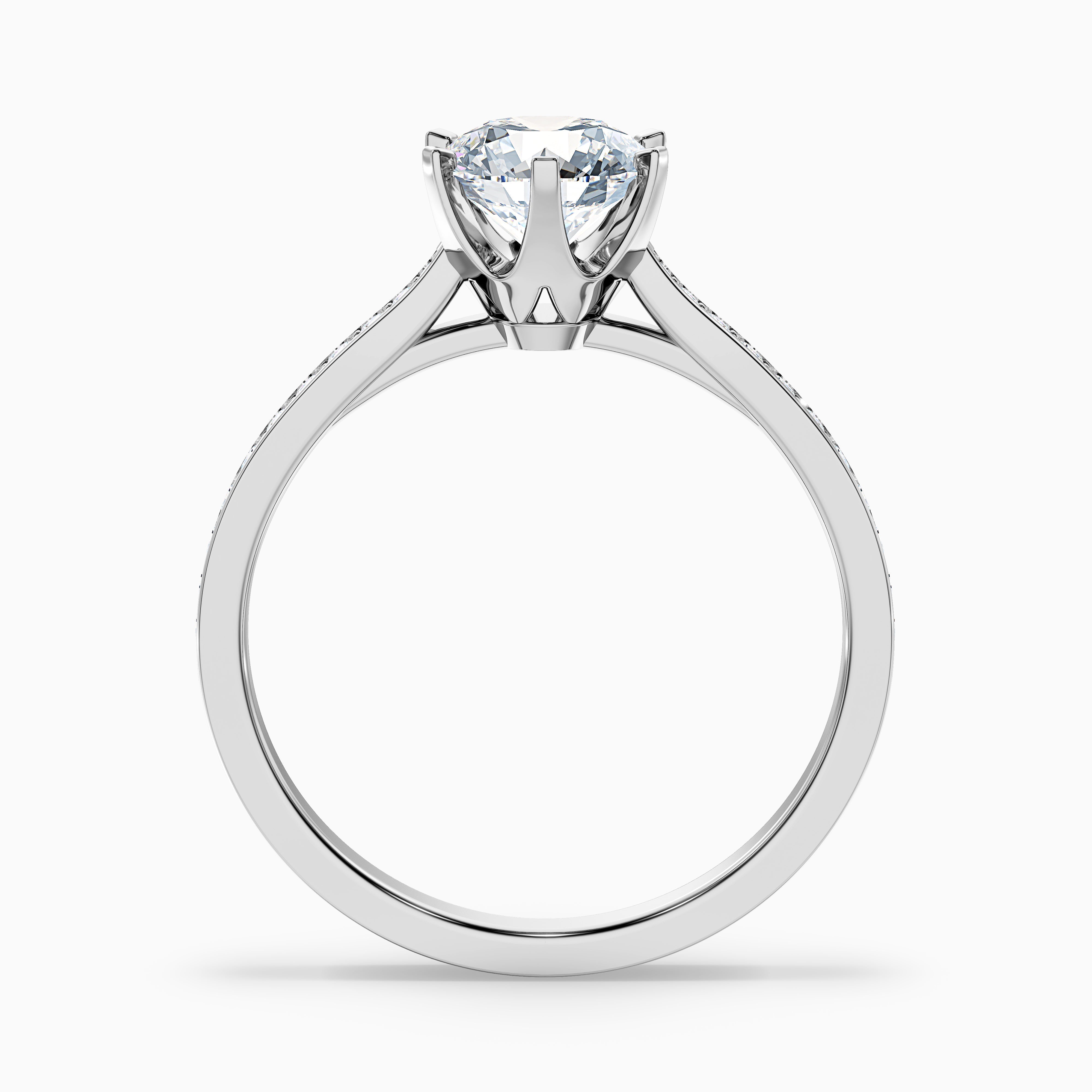 Arianna Round Side Stone Moissanite Ring