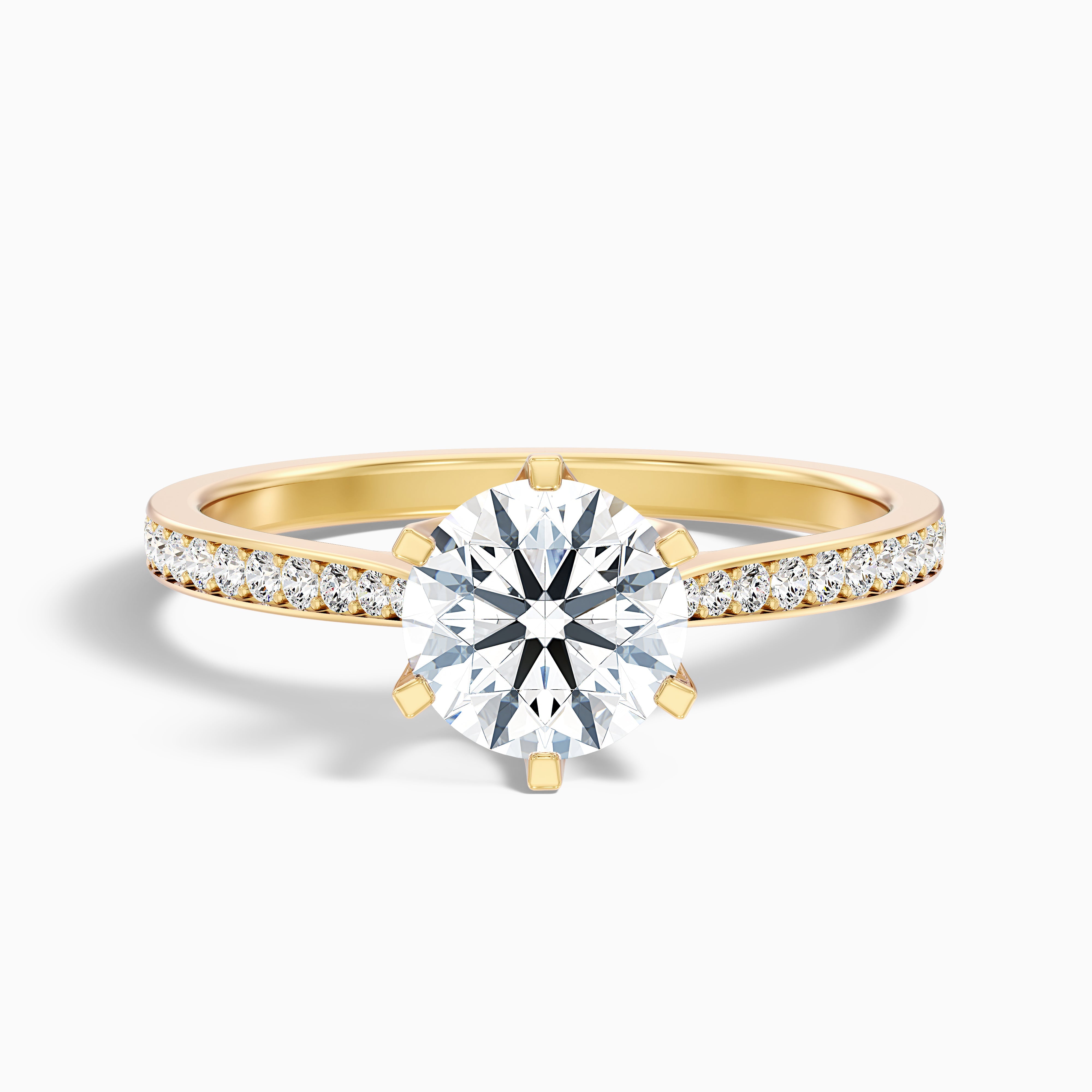 Arianna Round Side Stone Moissanite Ring