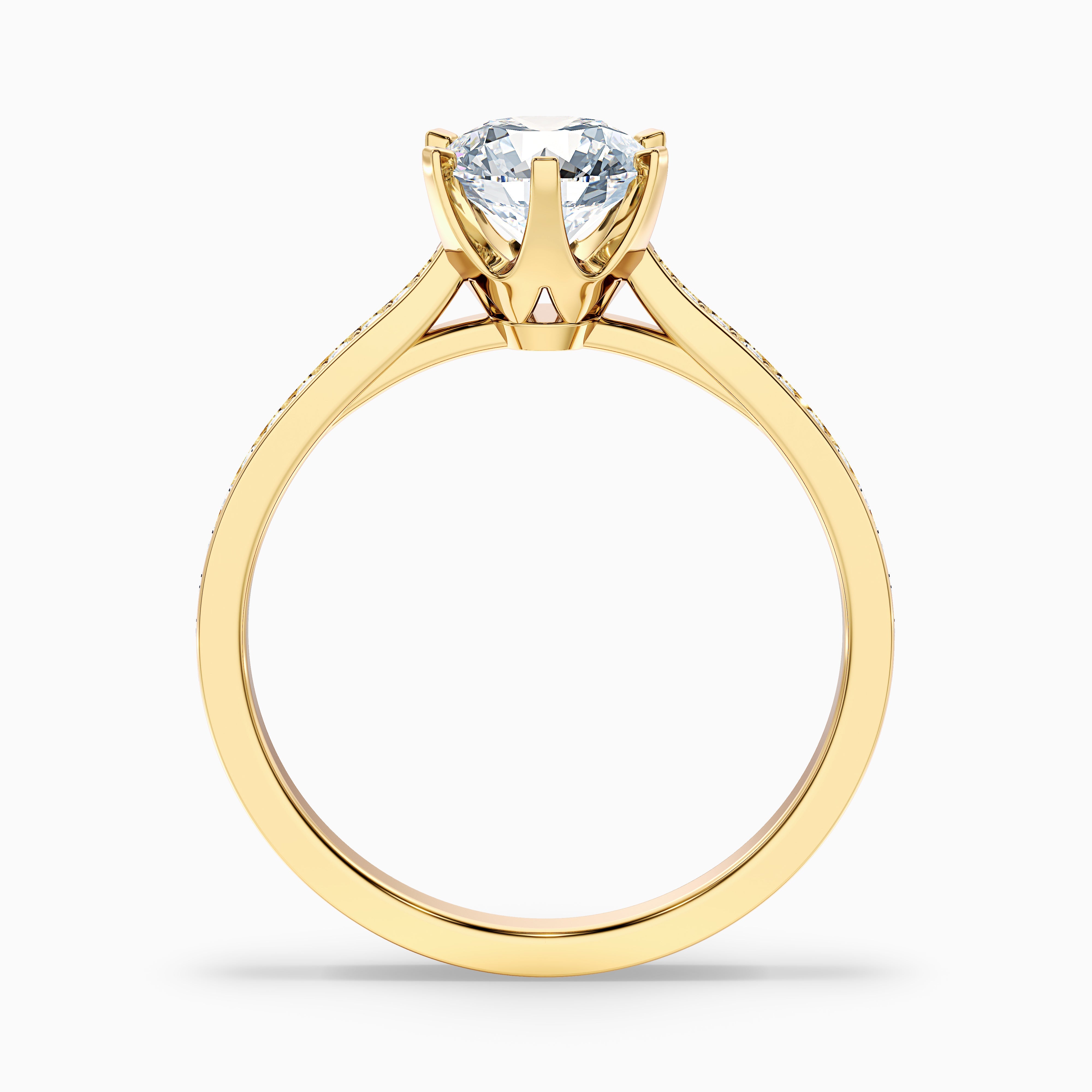 Arianna Round Side Stone Moissanite Ring