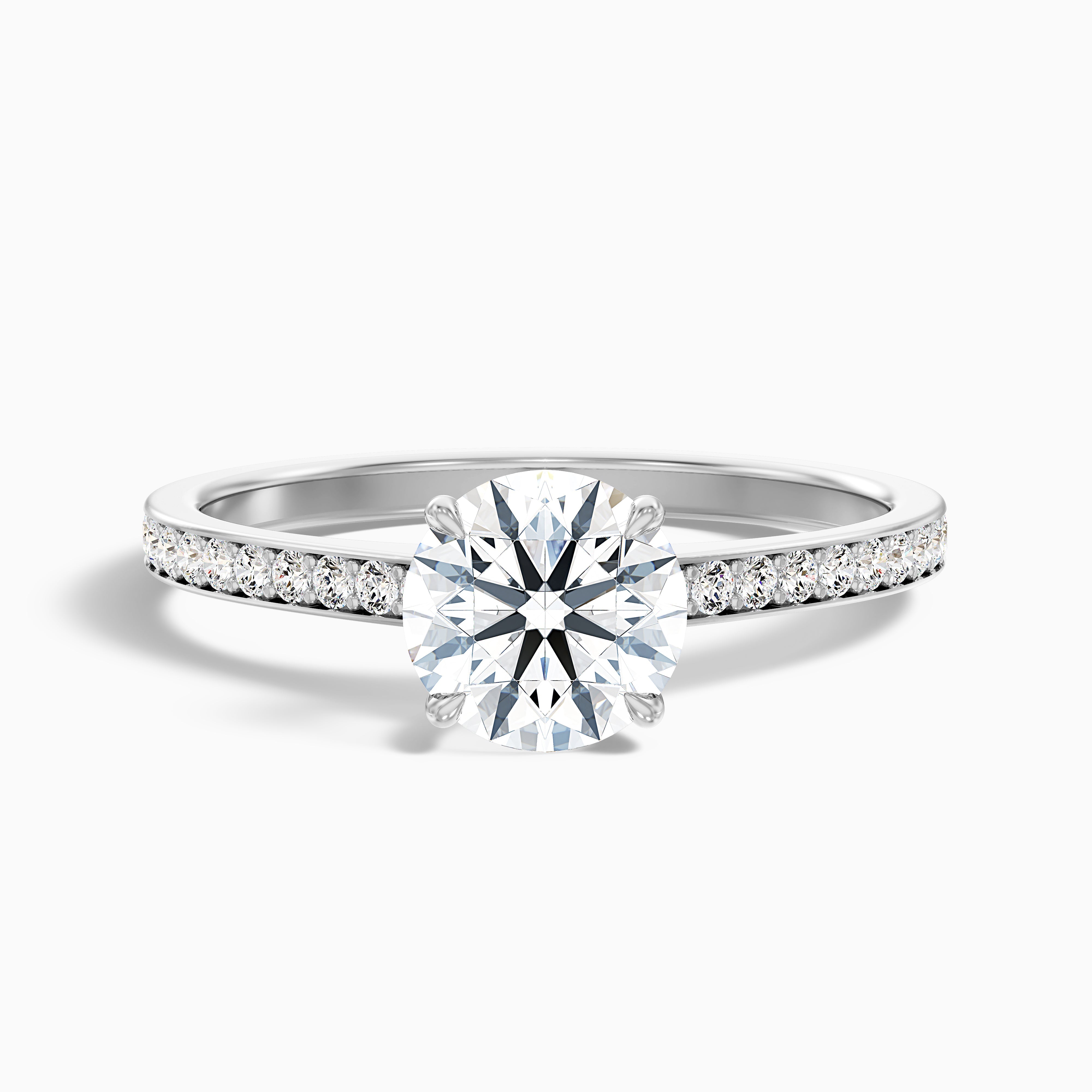 Beverly Round Side Stone Moissanite Ring