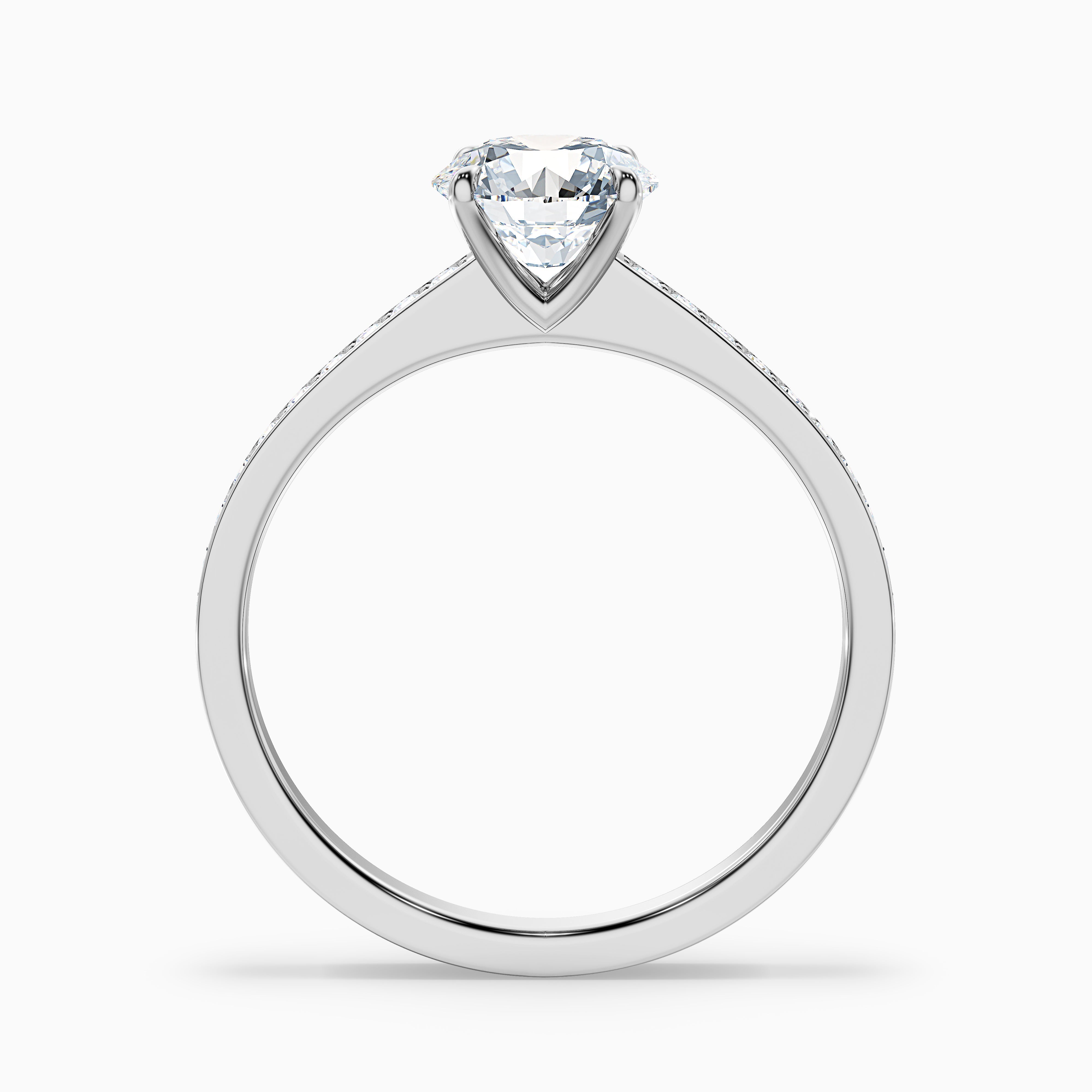 Beverly Round Side Stone Moissanite Ring