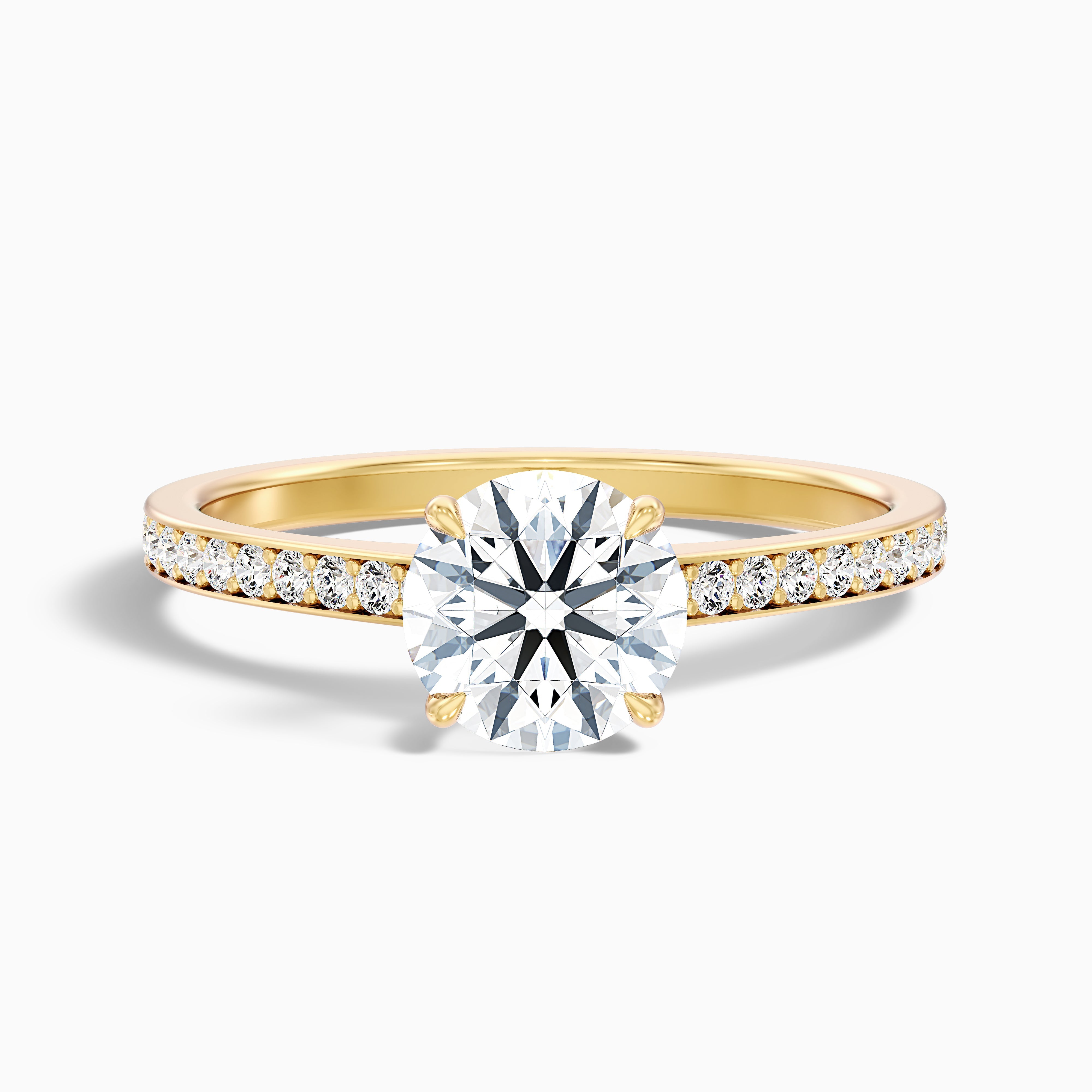 Beverly Round Side Stone Moissanite Ring