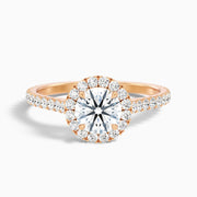 Brianna Round Pave Halo Moissanite Ring