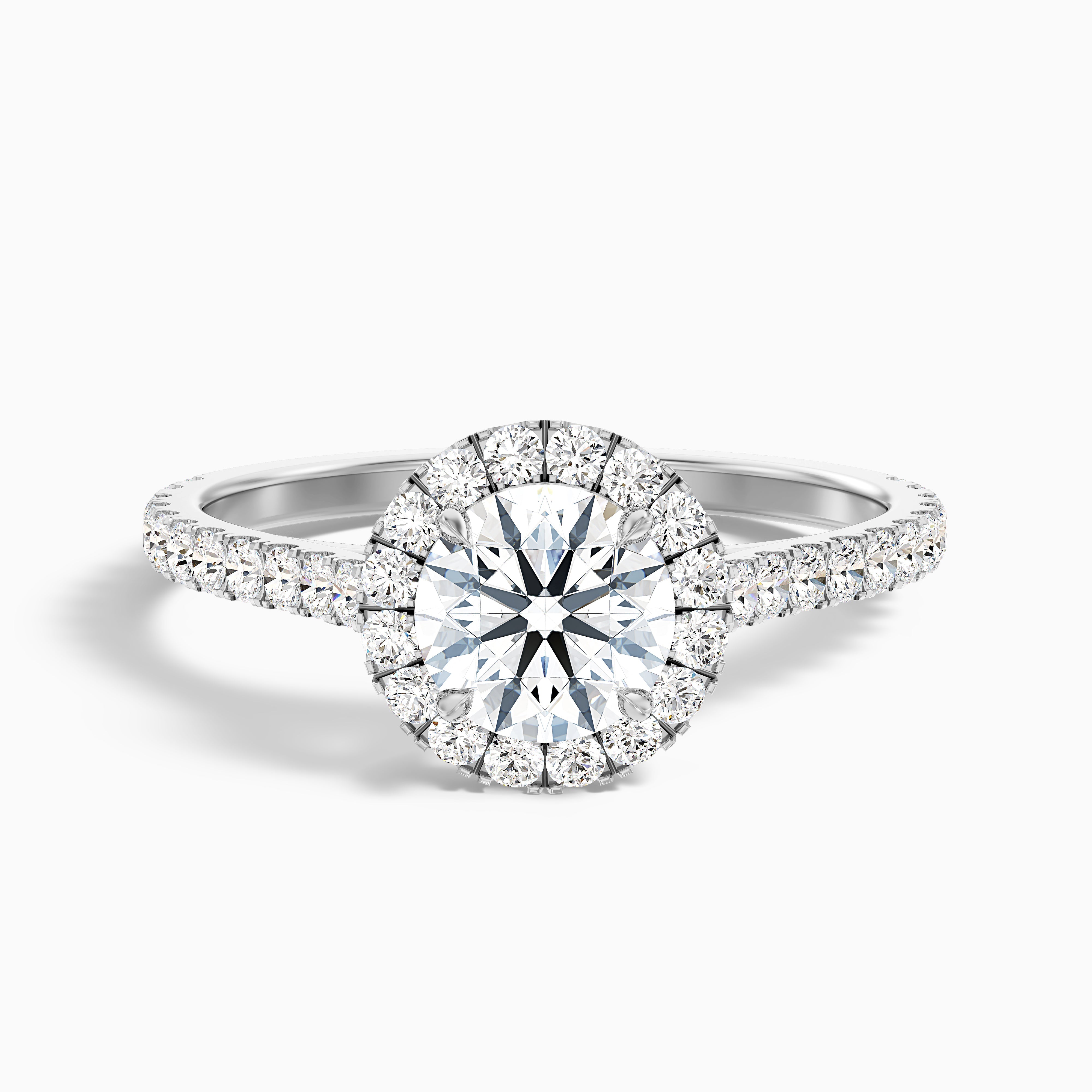 Brianna Round Pave Halo Moissanite Ring