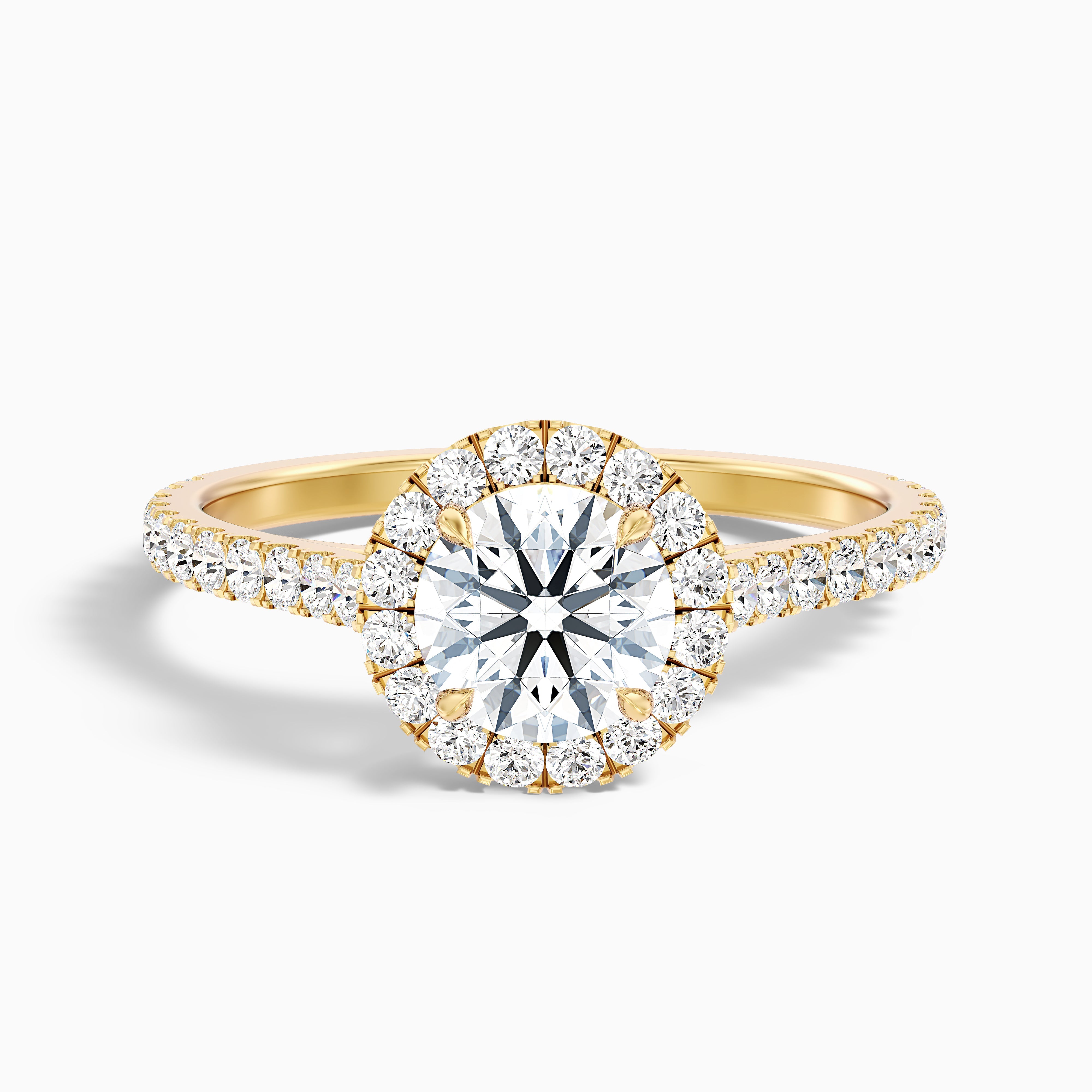 Brianna Round Pave Halo Moissanite Ring
