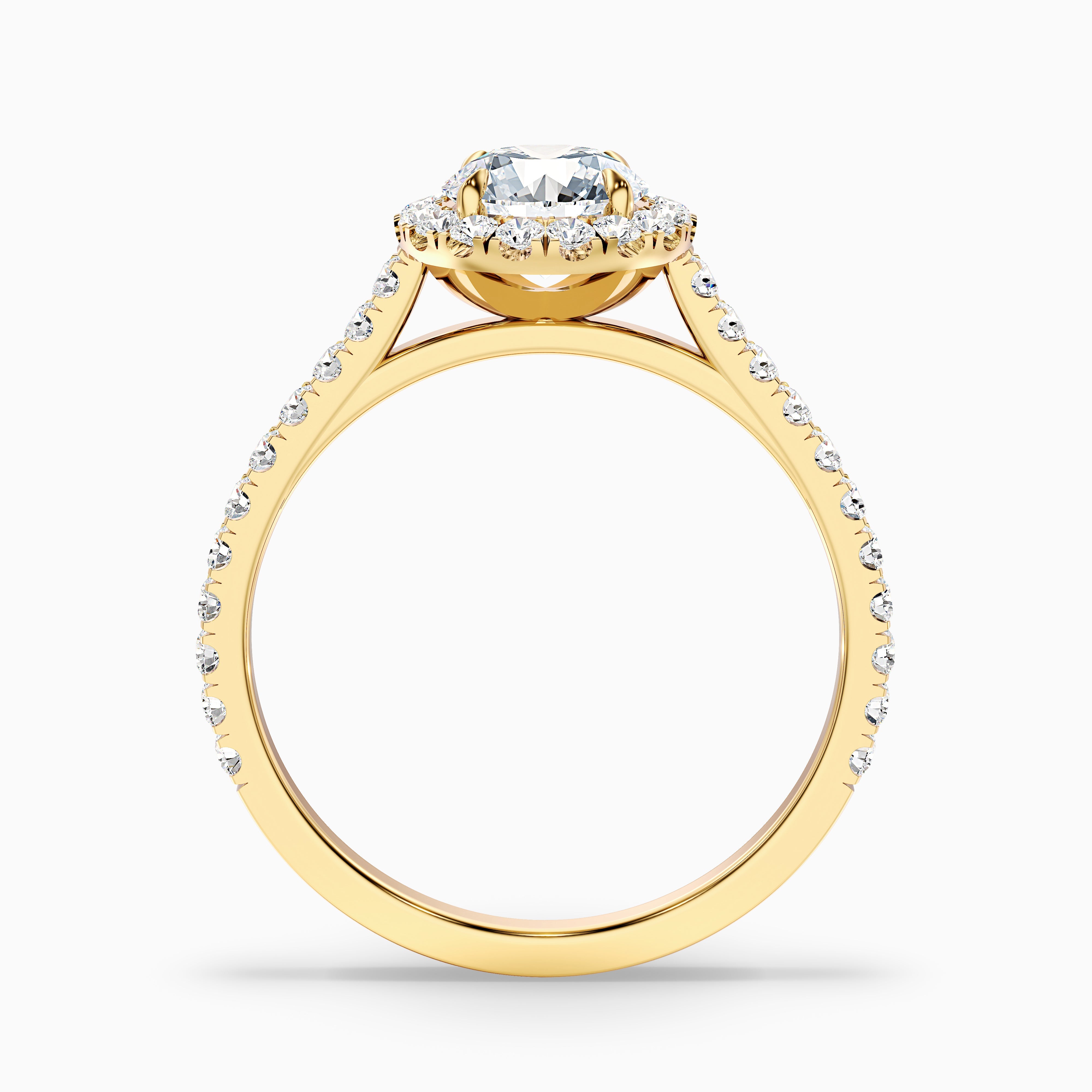Brianna Round Pave Halo Moissanite Ring
