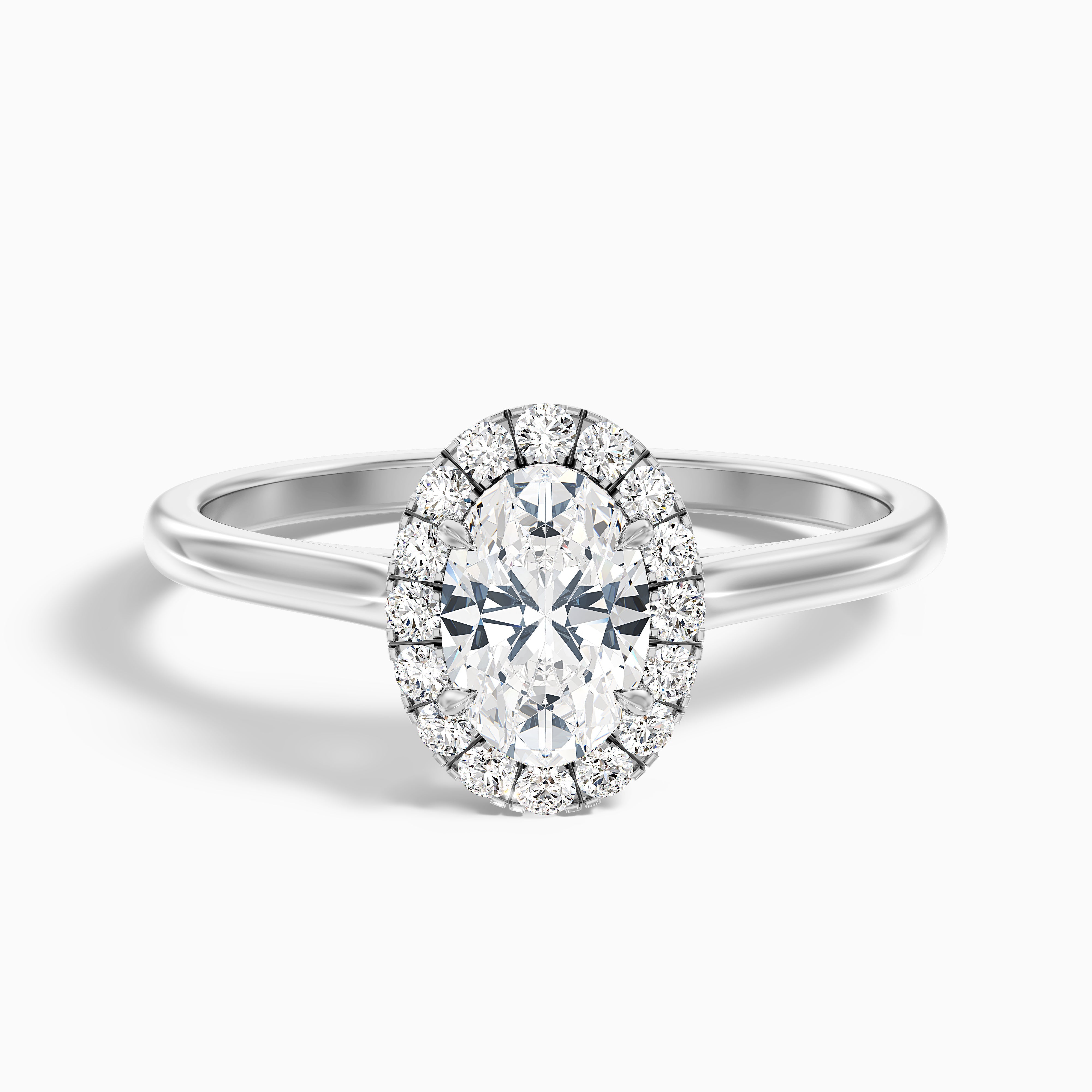 Brielle Oval Cut Halo Moissanite Engagement Ring