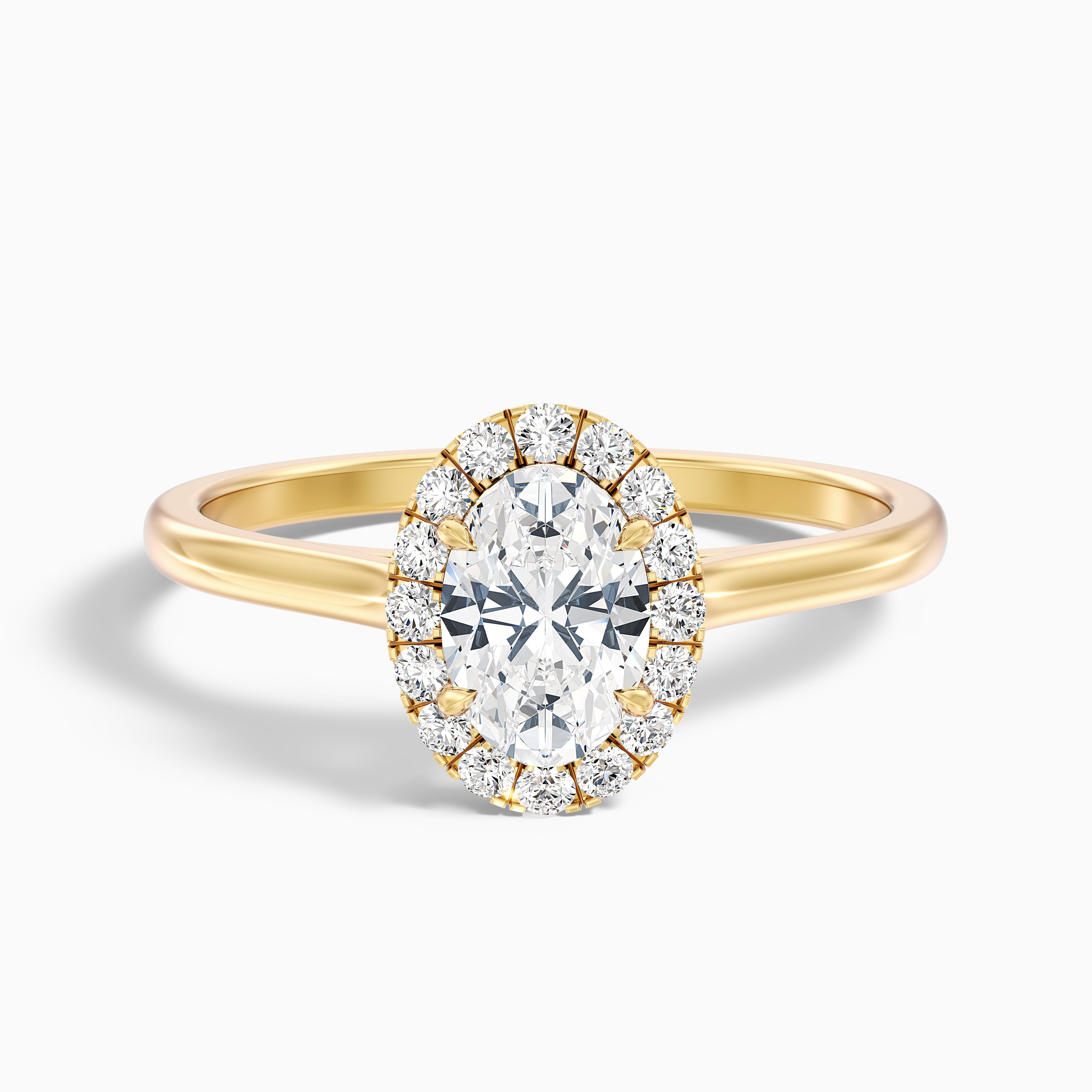 Brielle Oval Cut Halo Moissanite Engagement Ring