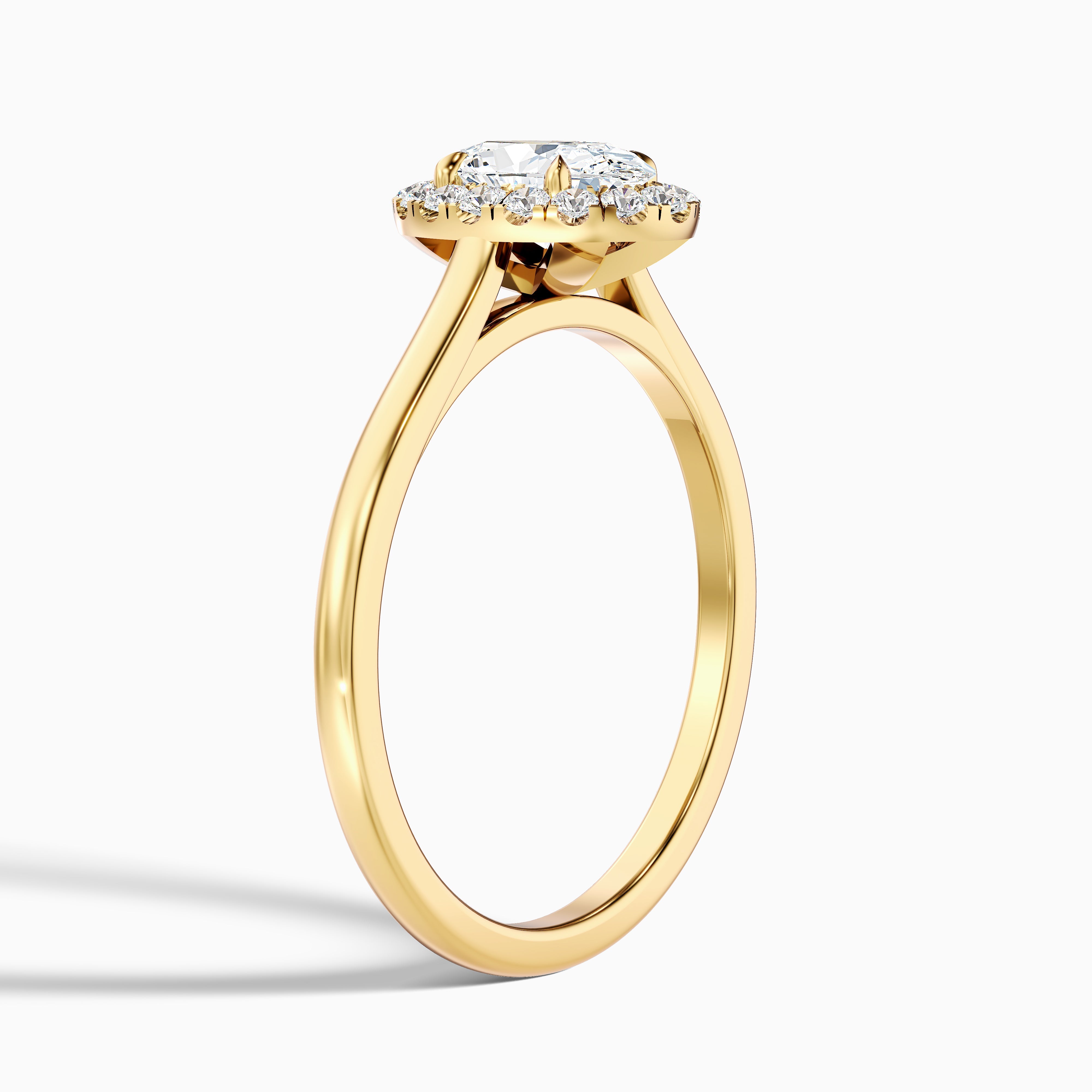 Brielle Oval Cut Halo Lab Grown Diamond Engagement Ring