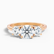Brittany Round Three Stone Moissanite Ring