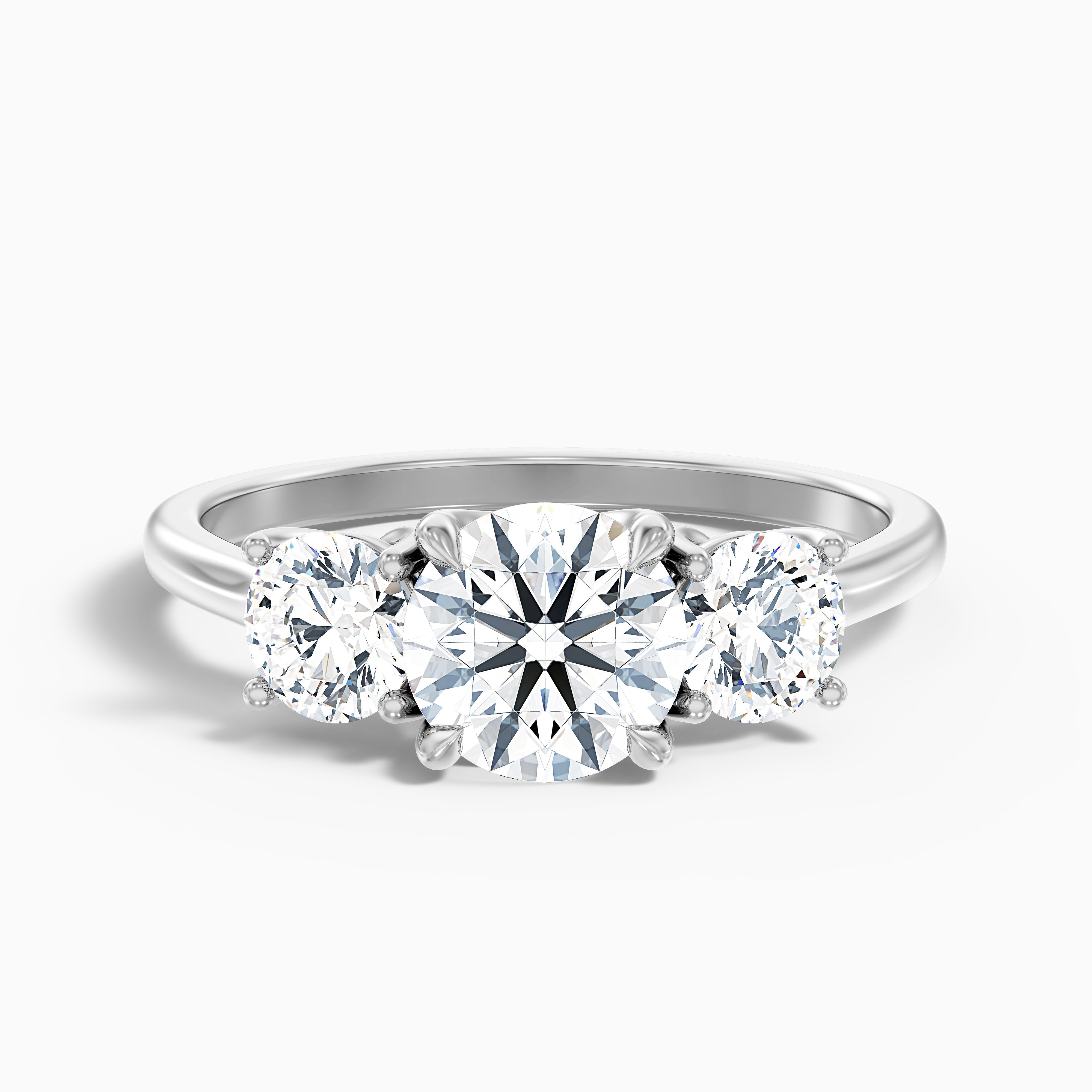 Brittany Round Three Stone Moissanite Ring