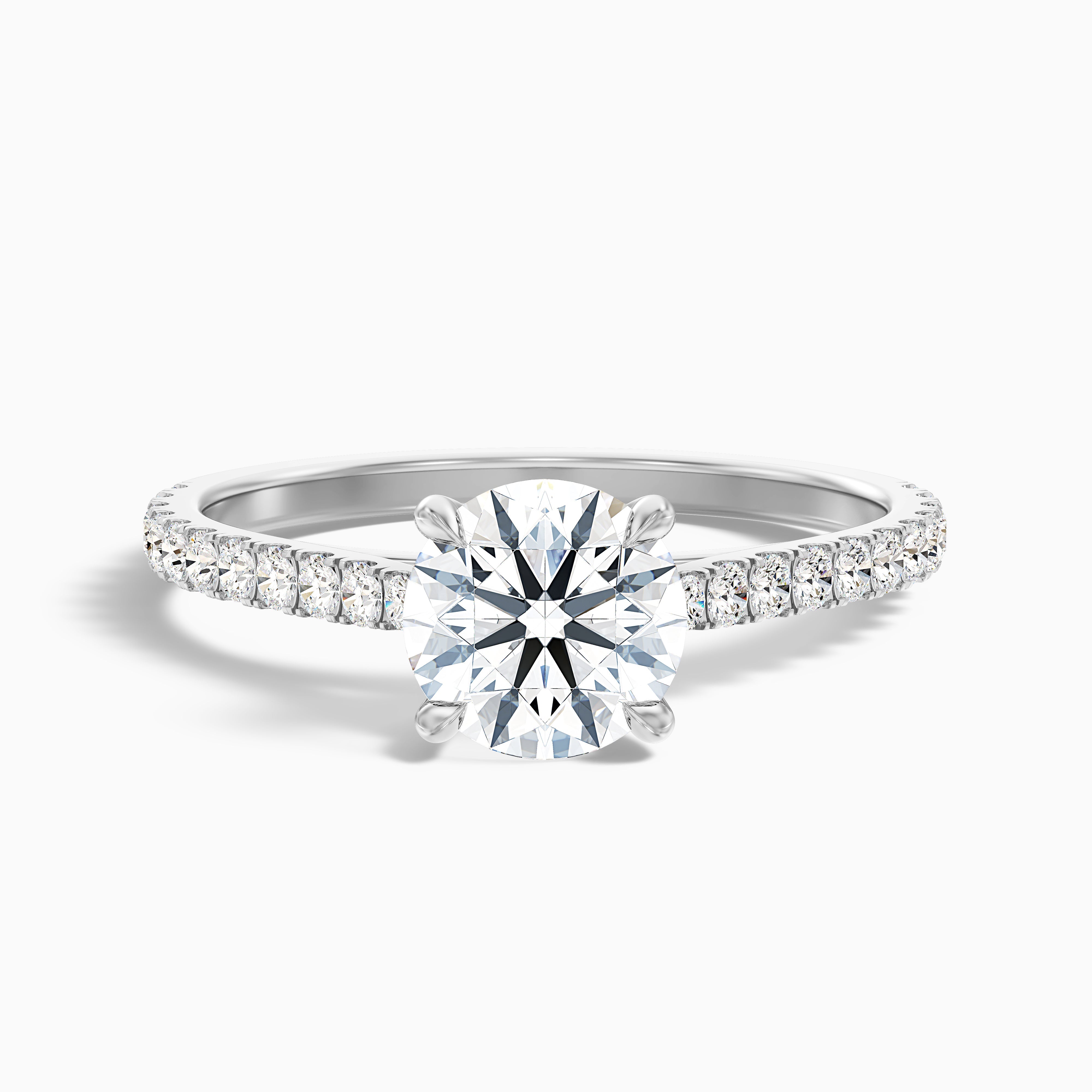 Calista Round Side Stone Lab Grown Diamond Engagement Ring