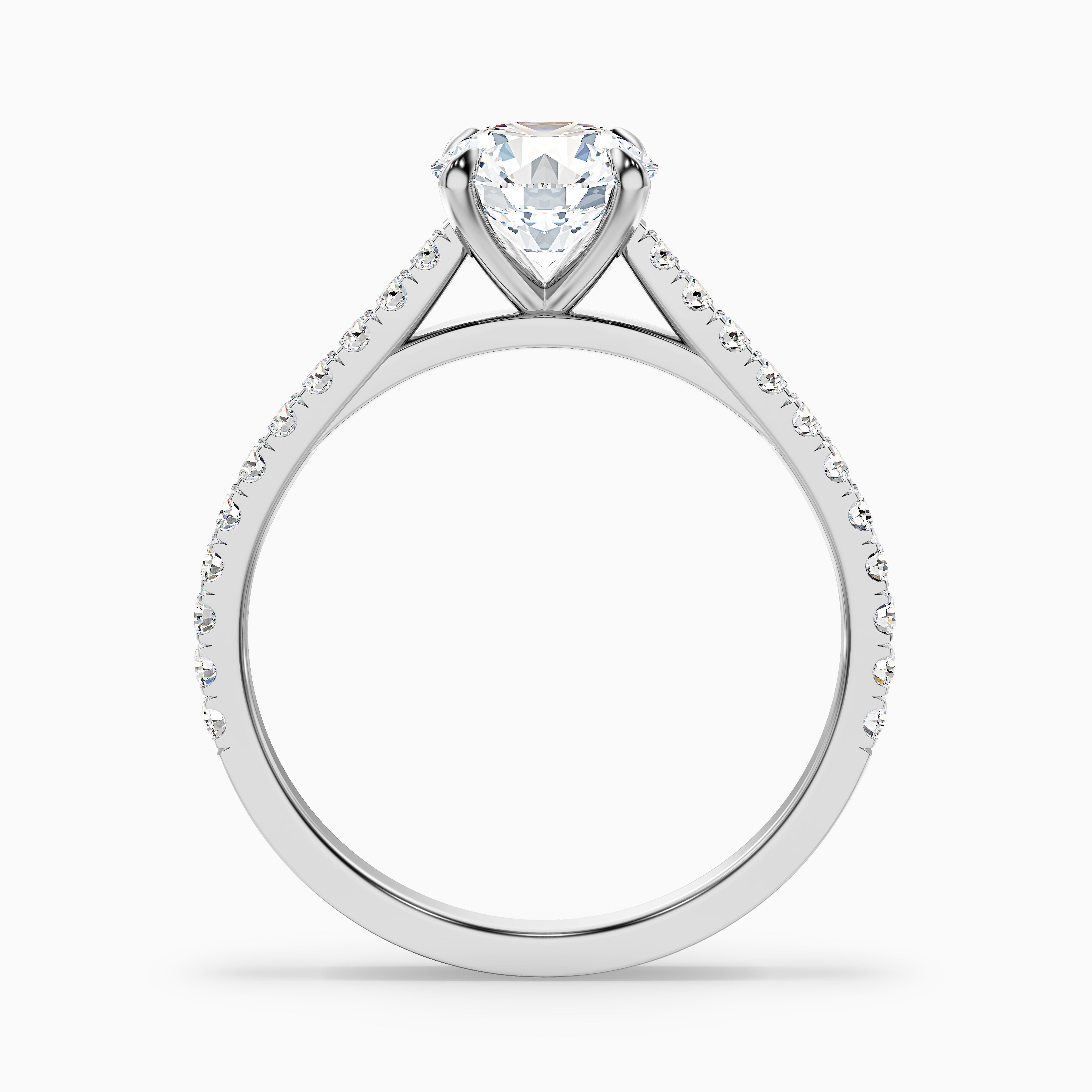 Calista Round Side Stone Lab Grown Diamond Engagement Ring