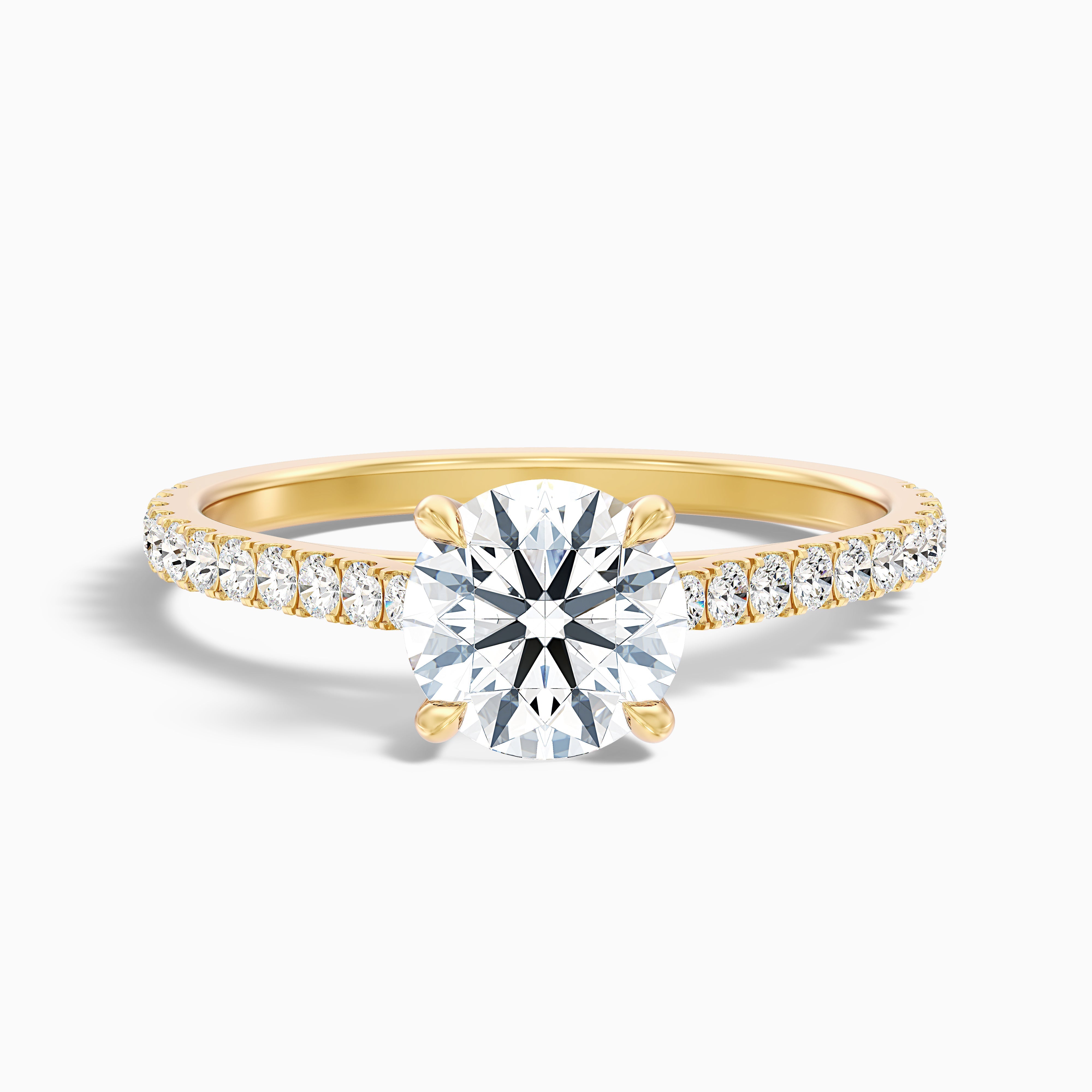 Calista Round Side Stone Moissanite Engagement Ring