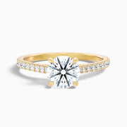 Calista Round Side Stone Lab Grown Diamond Engagement Ring