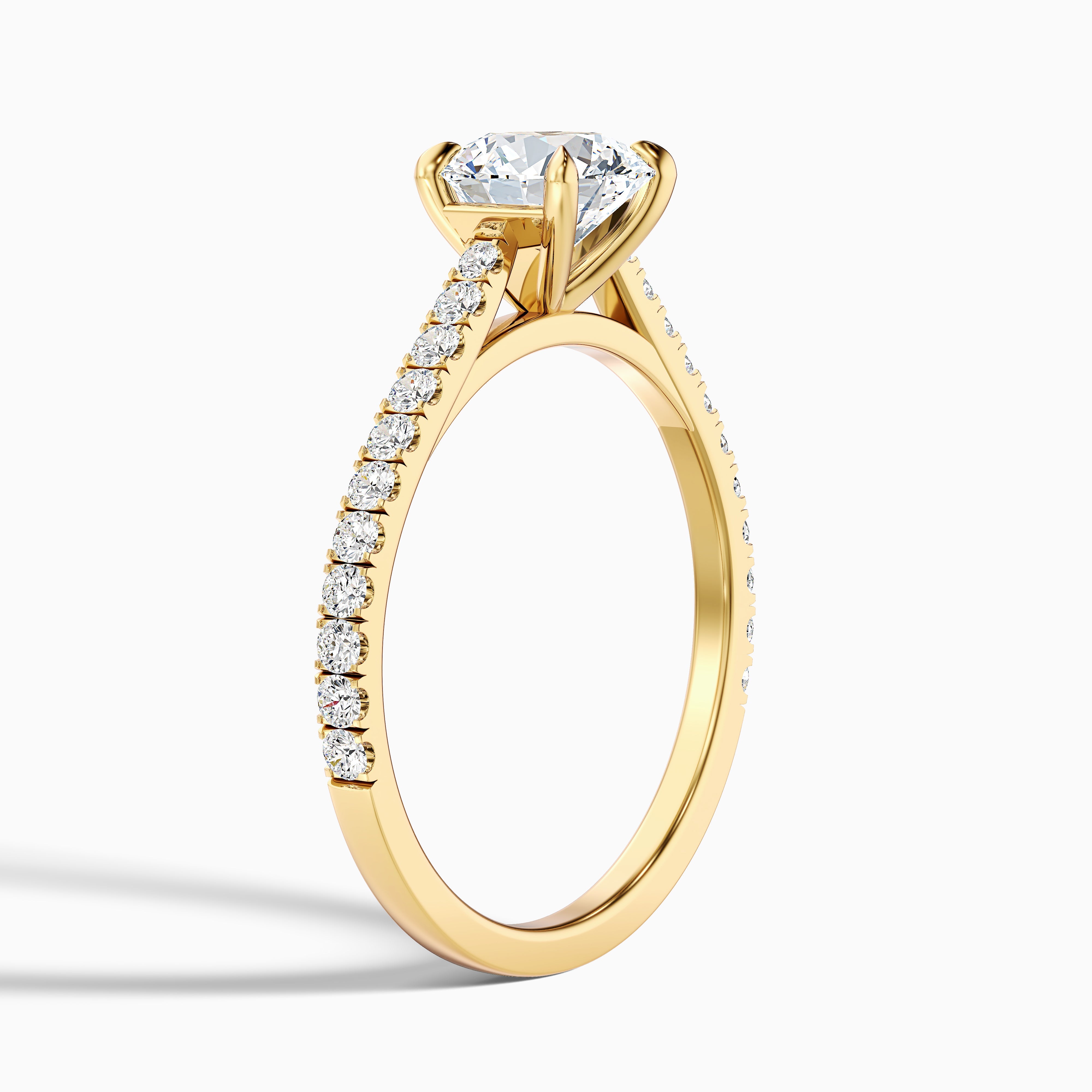 Calista Round Side Stone Lab Grown Diamond Engagement Ring