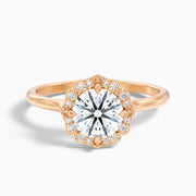 Callista Round Unique Halo Moissanite Ring