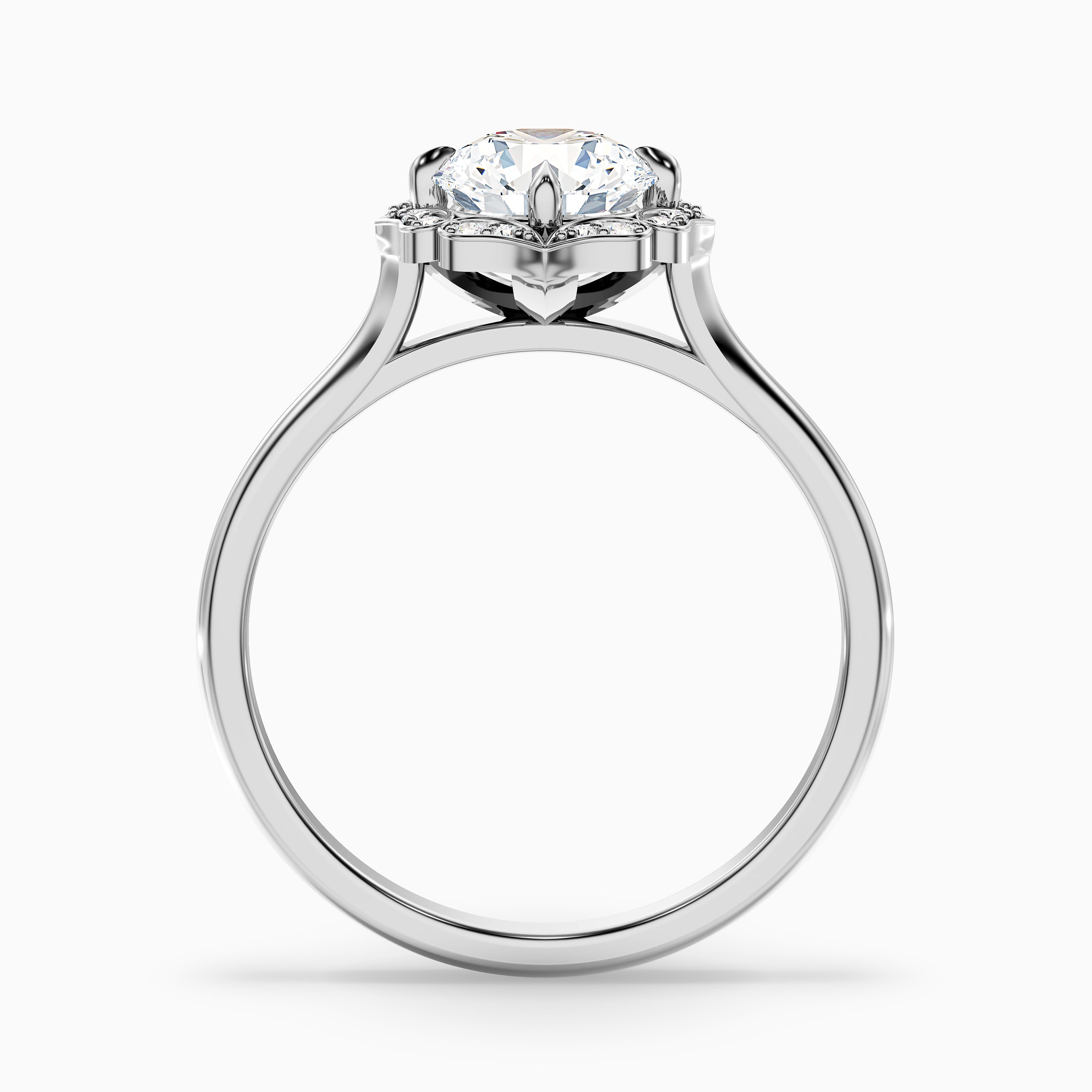 Callista Round Unique Halo Lab Grown Diamond Ring
