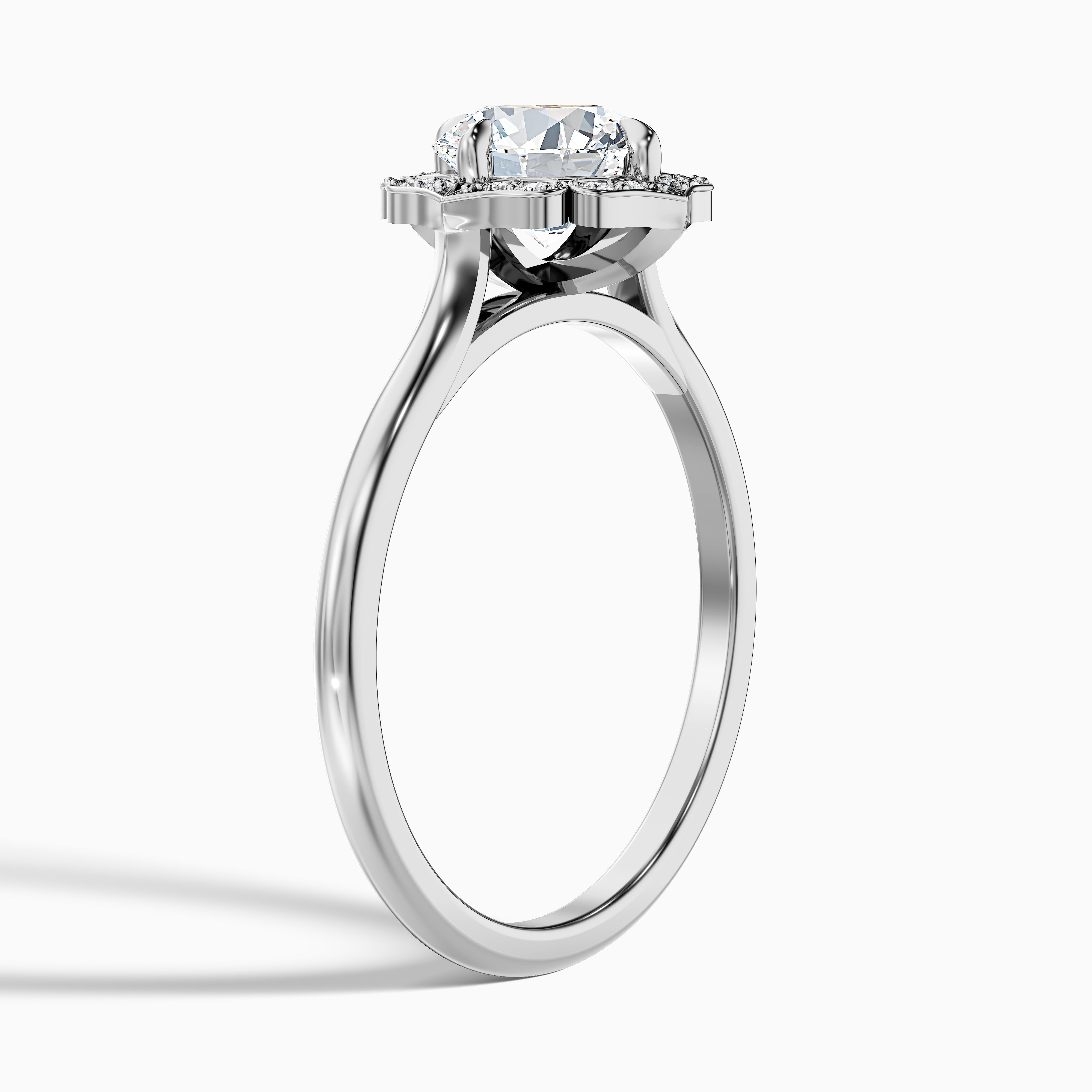 Callista Round Unique Halo Moissanite Ring