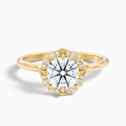 Callista Round Unique Halo Lab Grown Diamond Ring
