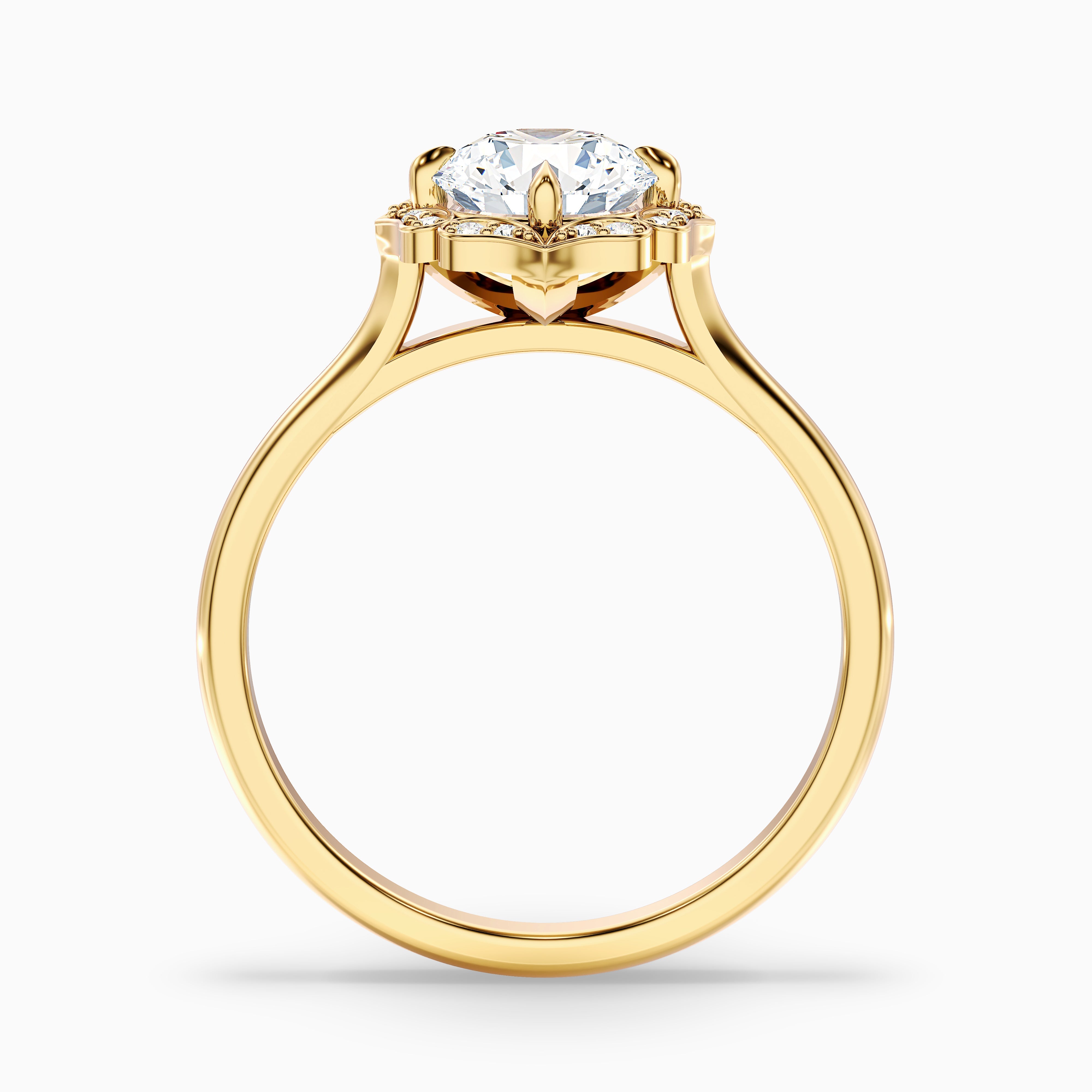 Callista Round Unique Halo Lab Grown Diamond Ring