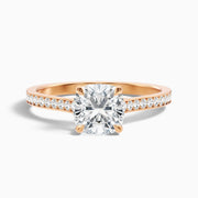 Camilla Cushion Side Stone Channel Set Moissanite Ring
