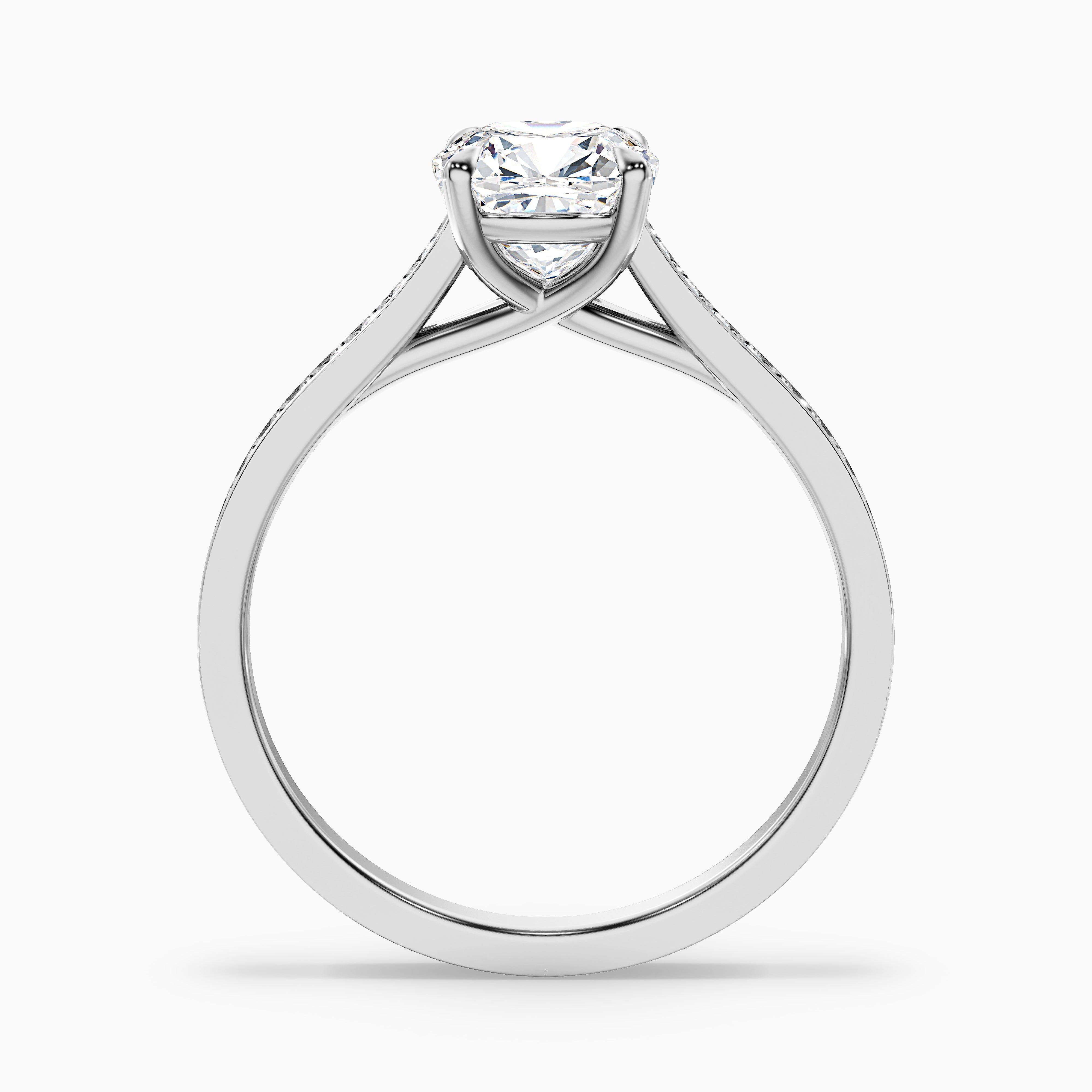 Camilla Cushion Side Stone Channel Set Lab Grown Diamond Ring