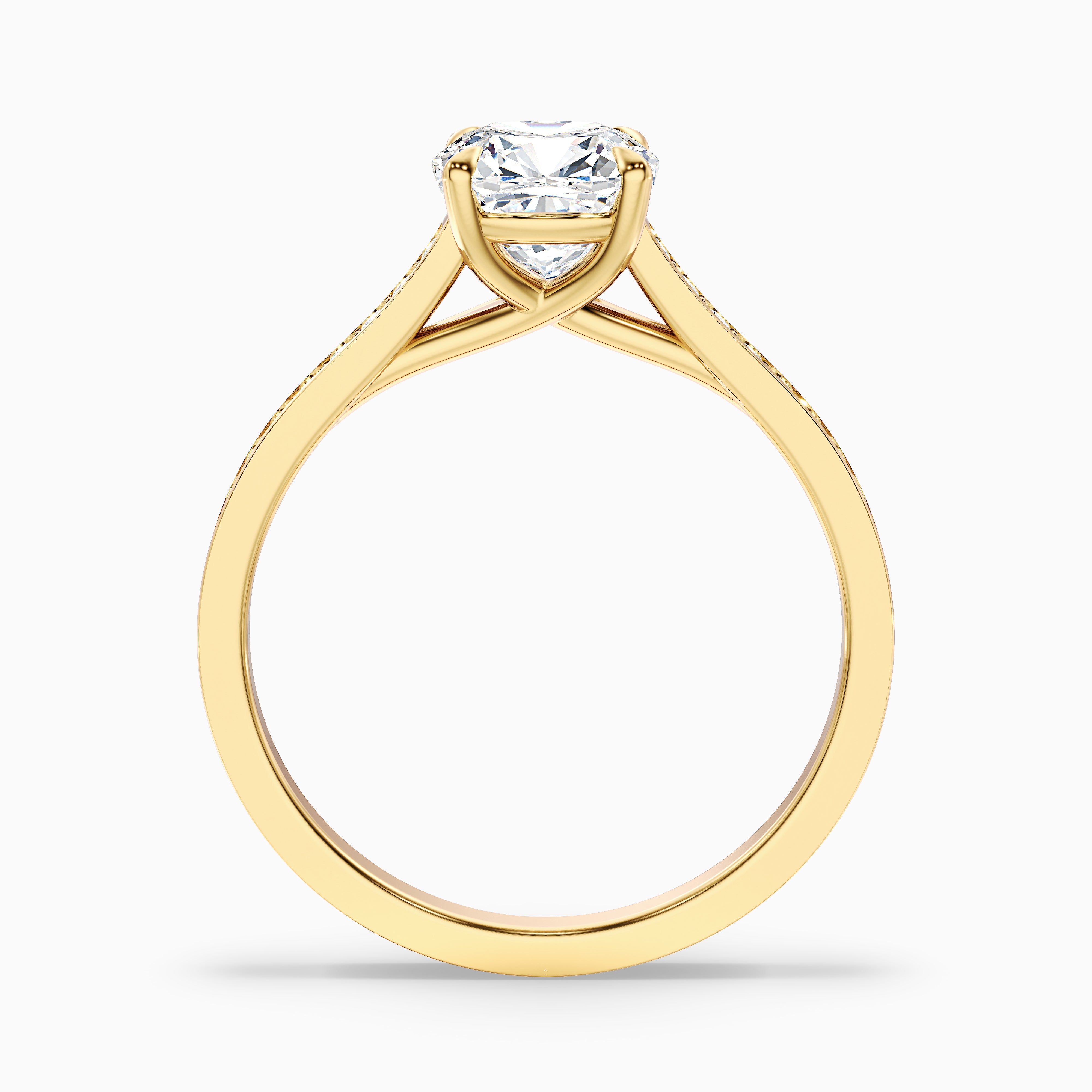 Camilla Cushion Side Stone Channel Set Lab Grown Diamond Ring