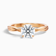 Carolina Round Twisted Band Solitaire Moissanite Ring