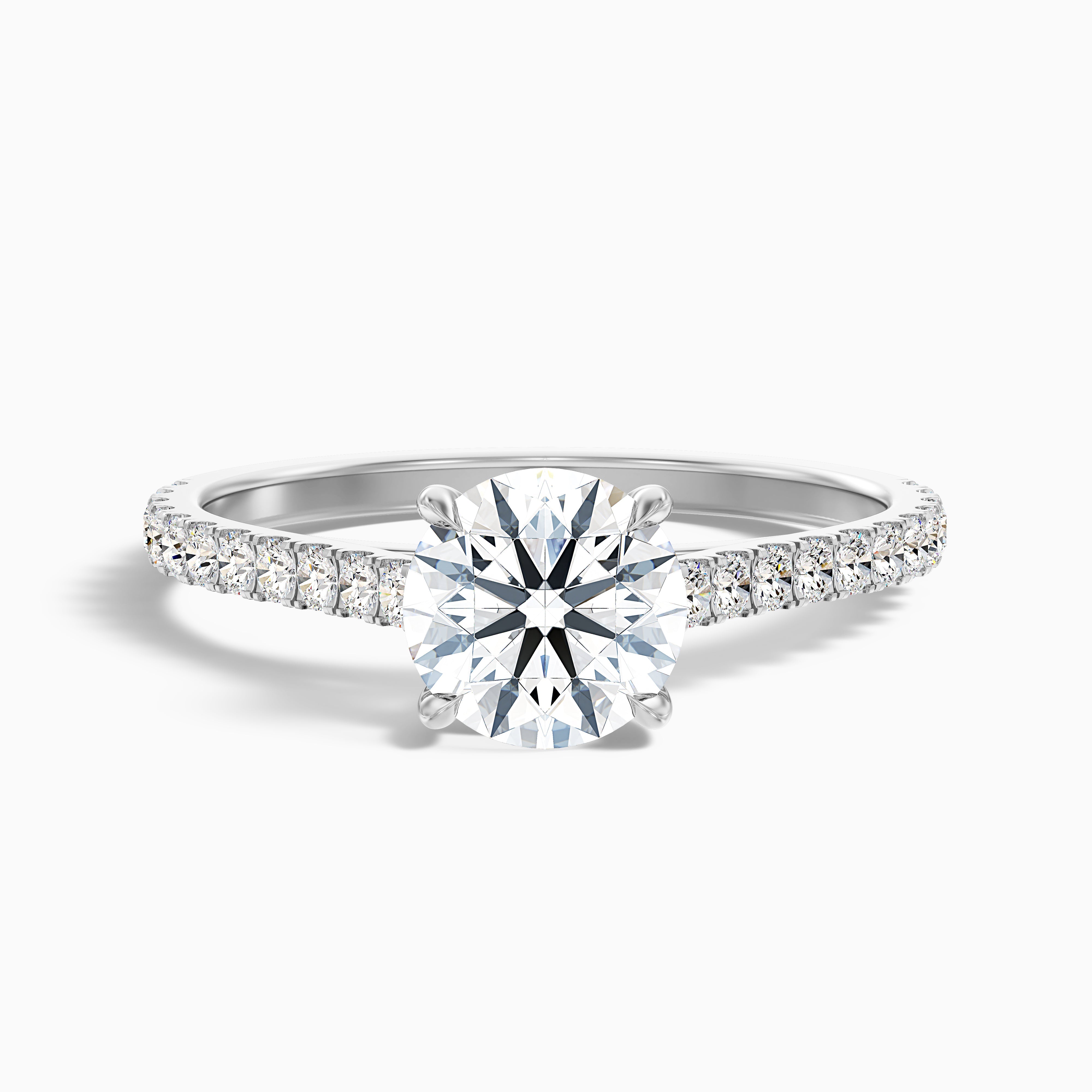 Catherine Round Side Stone Moissanite Ring