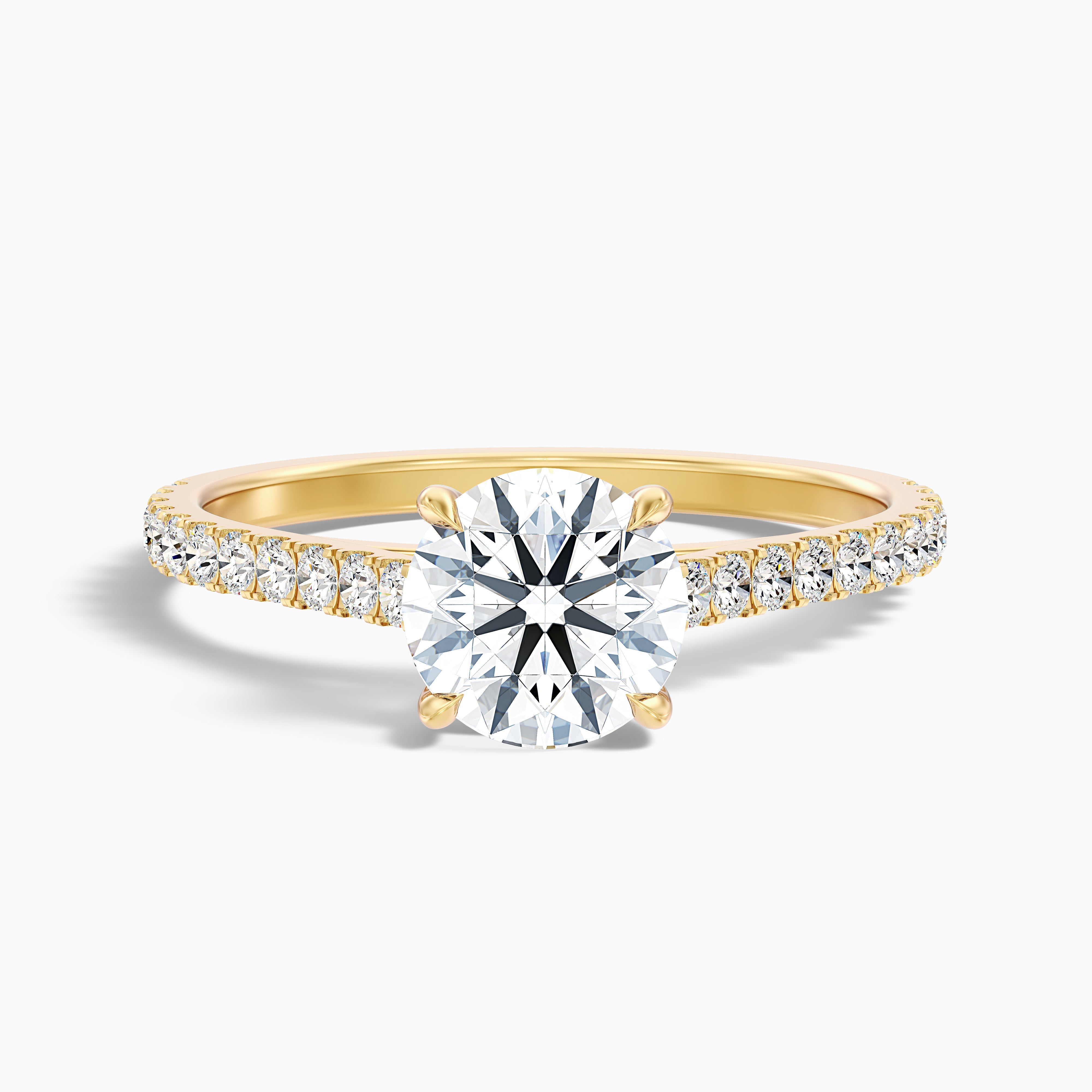Catherine Round Side Stone Moissanite Ring