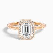 Charlotte Emerald Halo Moissanite Ring