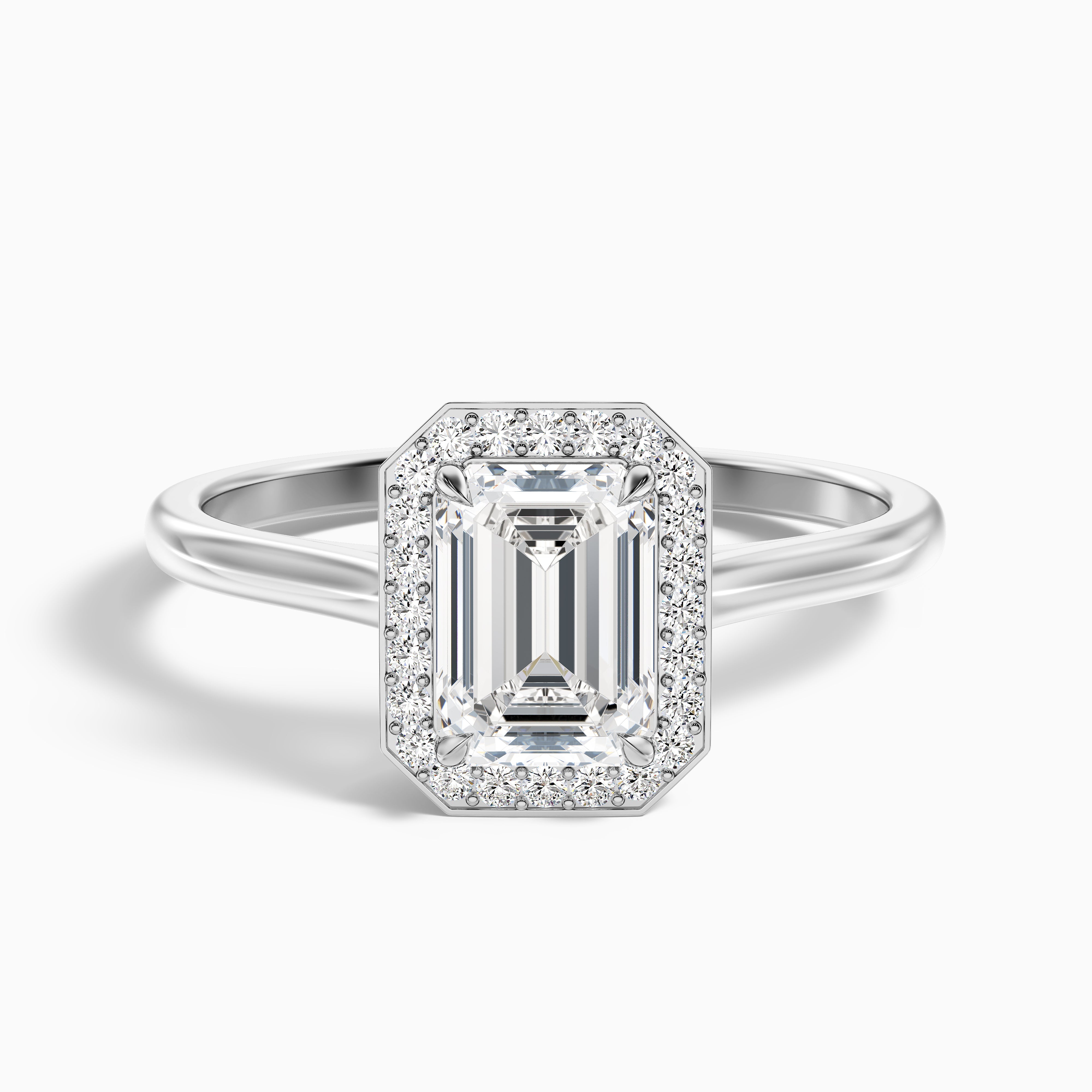 Charlotte Emerald Halo Moissanite Ring