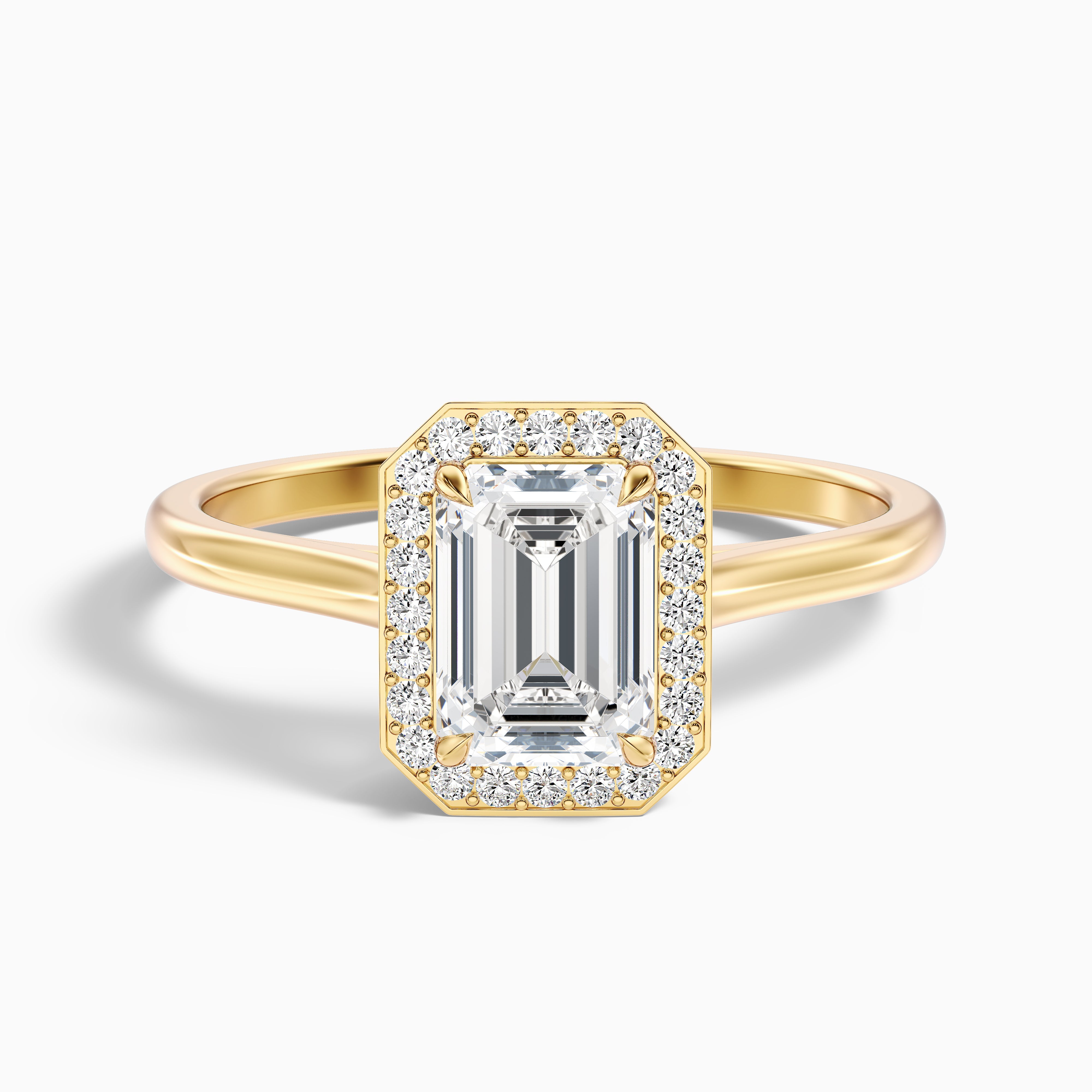 Charlotte Emerald Halo Moissanite Ring