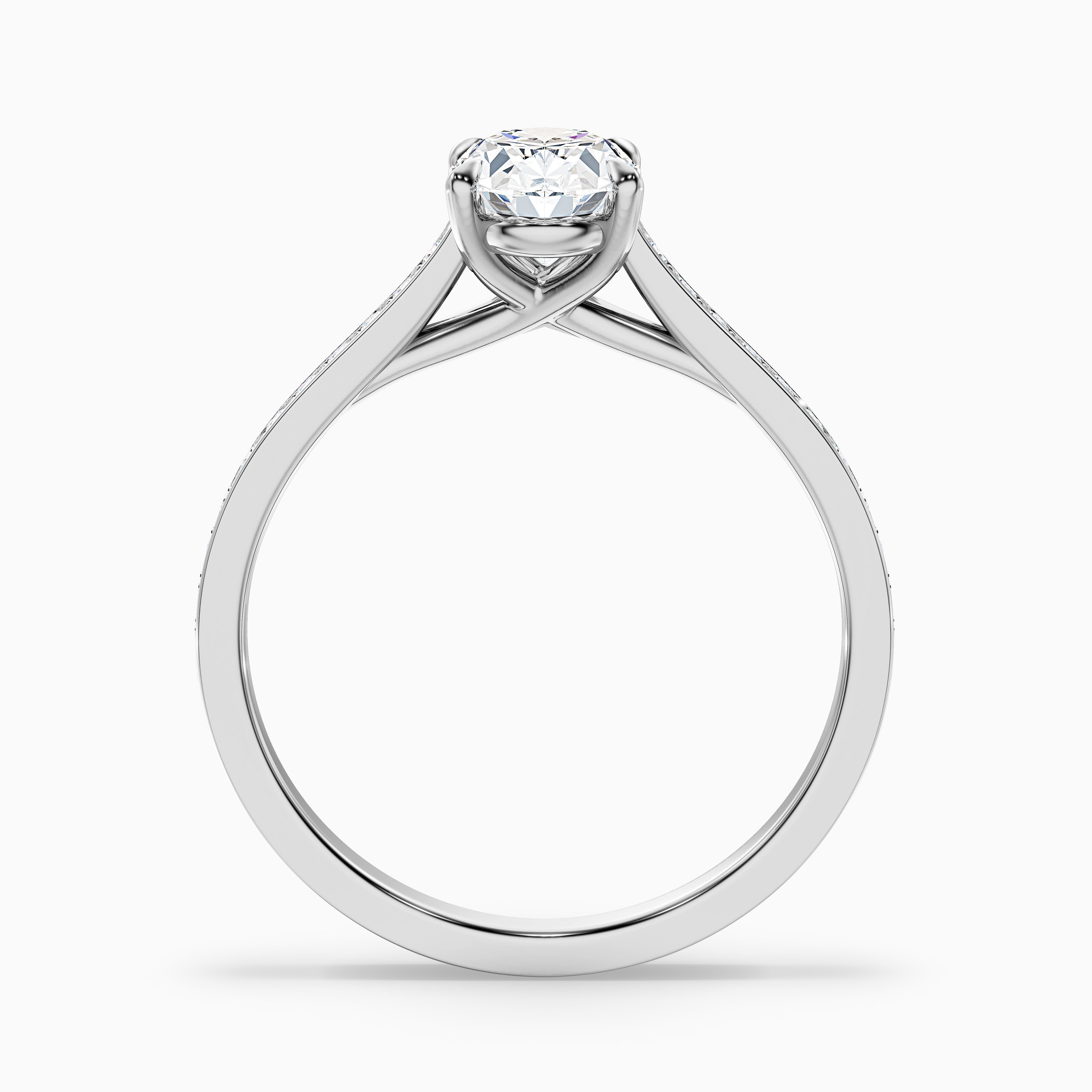Christiana Oval Side Stone Channel Set Moissanite Ring